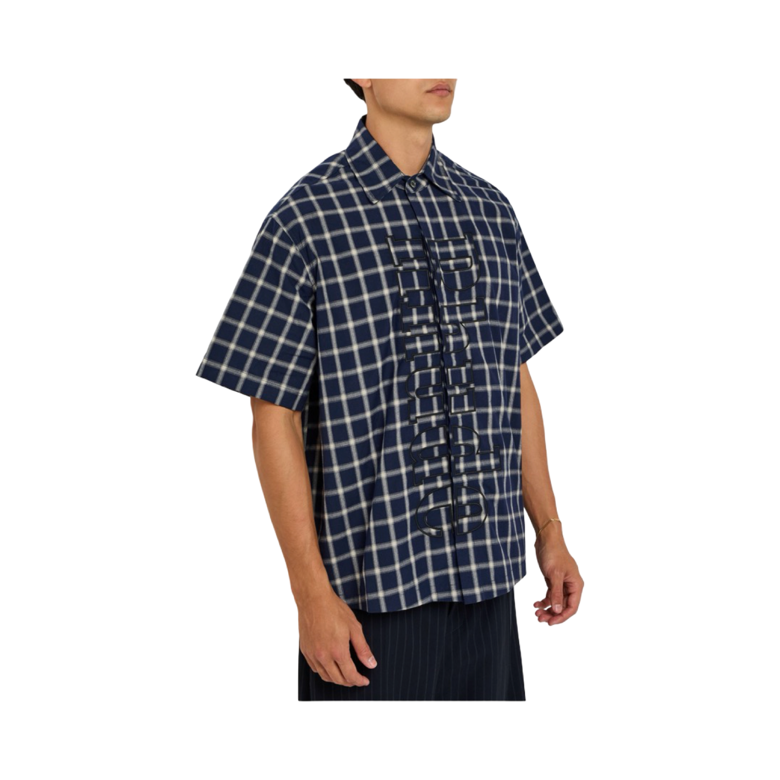 RHUDE CENTER LOGO BUTTON UP SHIRT