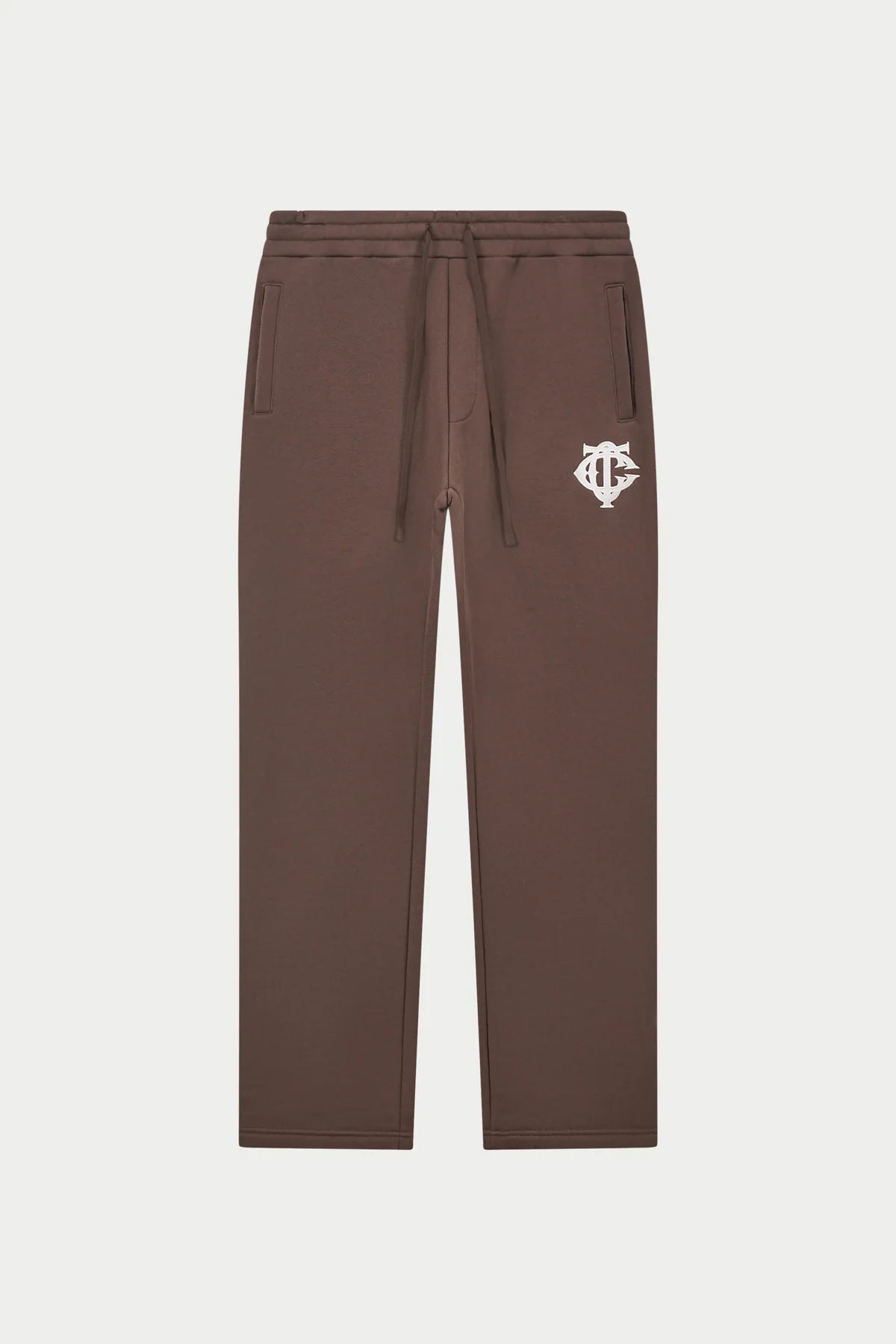 THE COUTURE CLUB HEAVYWEIGHT MONOGRAM APPLIQUE EMBLEM JOGGER - BROWN