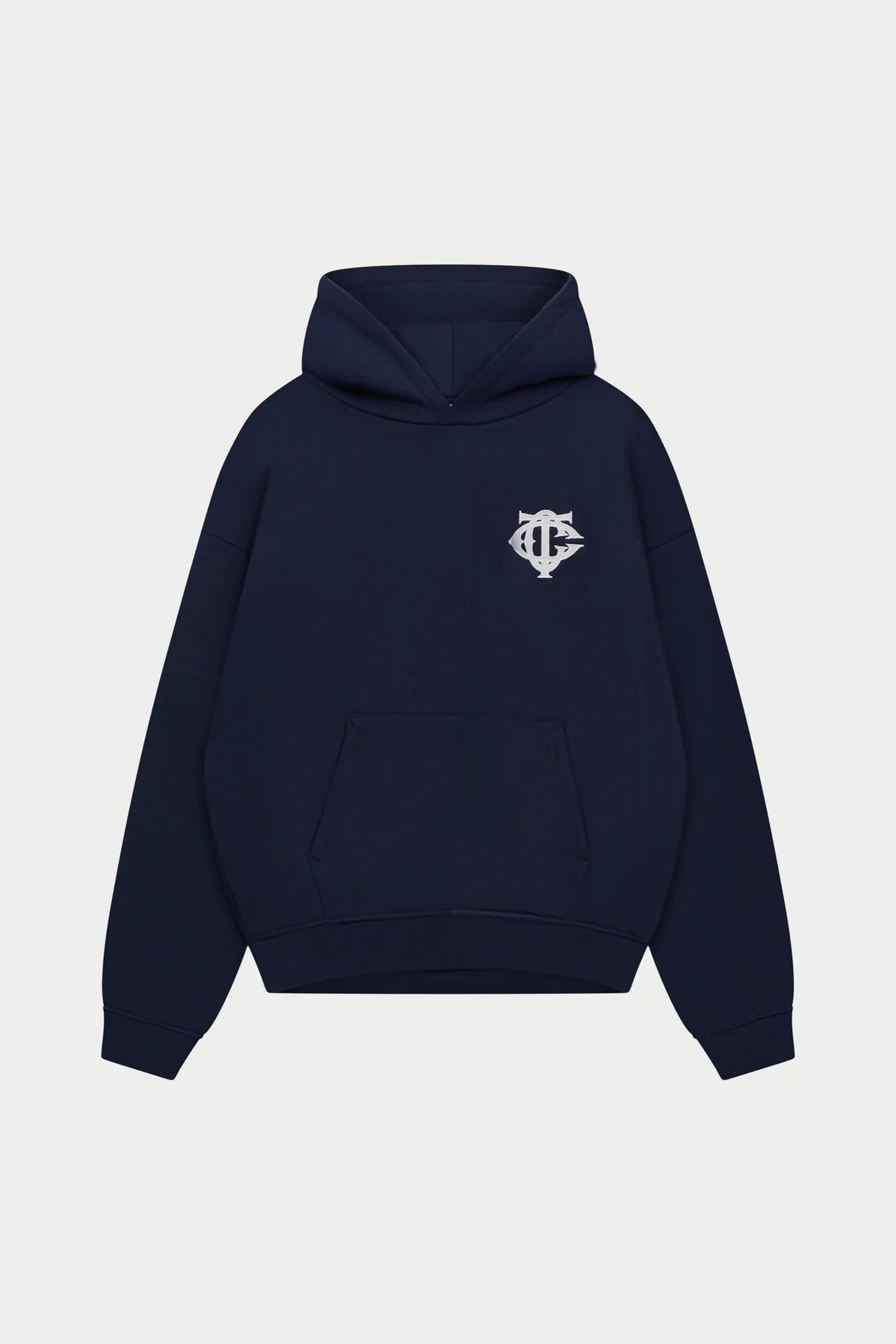 THE COUTURE CLUB HEAVYWEIGHT MONOGRAM APPLIQUE EMBLEM HOODIE - NAVY
