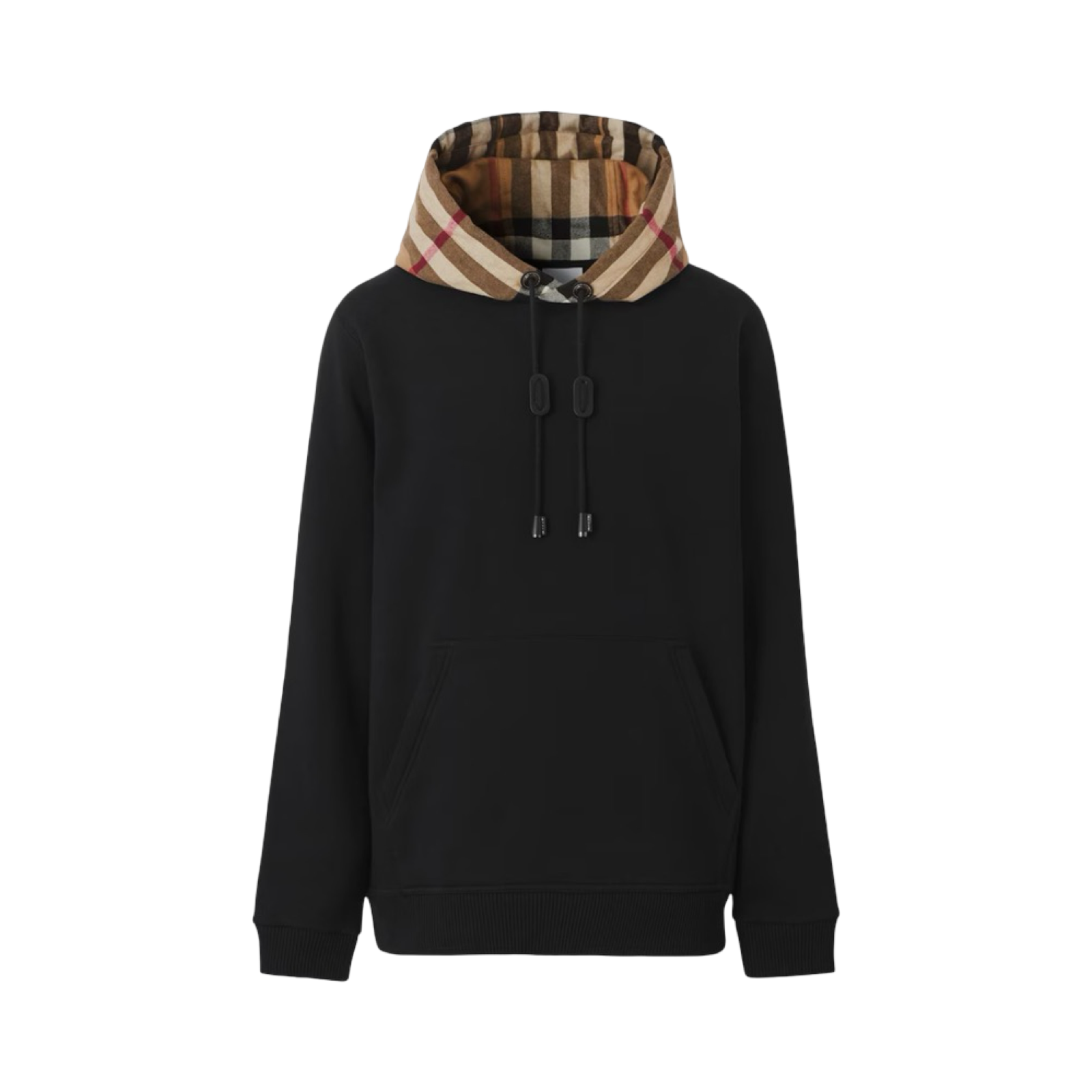 BURBERRY MENS CHECK COTTON HOODIE