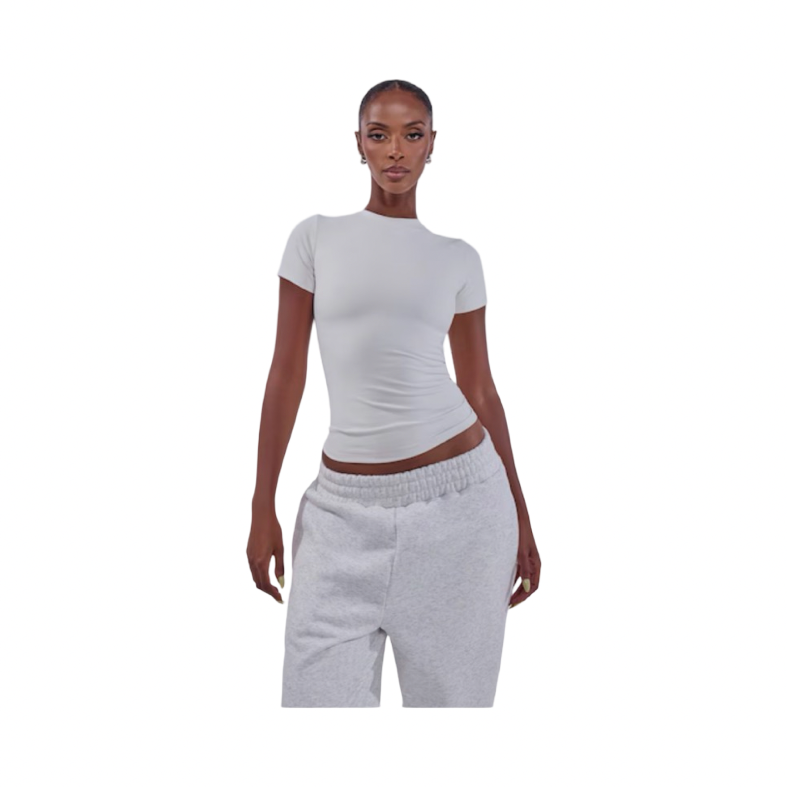 MARS THE LABEL SCULPT SHORT SLEEVE TEE - STONE