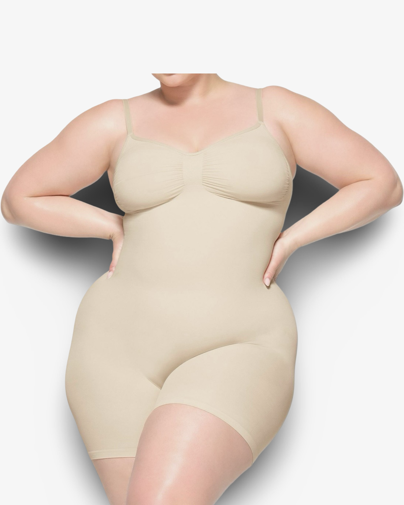 SKIMS SEAMLESS SCULPT MID THIGH BODYSUIT - SAND