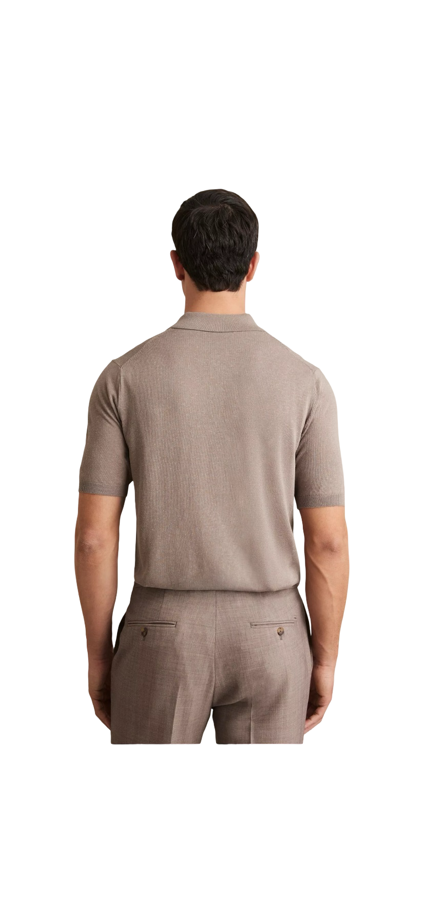 REISS NELSON KNITTED POLO SHIRT BLUE