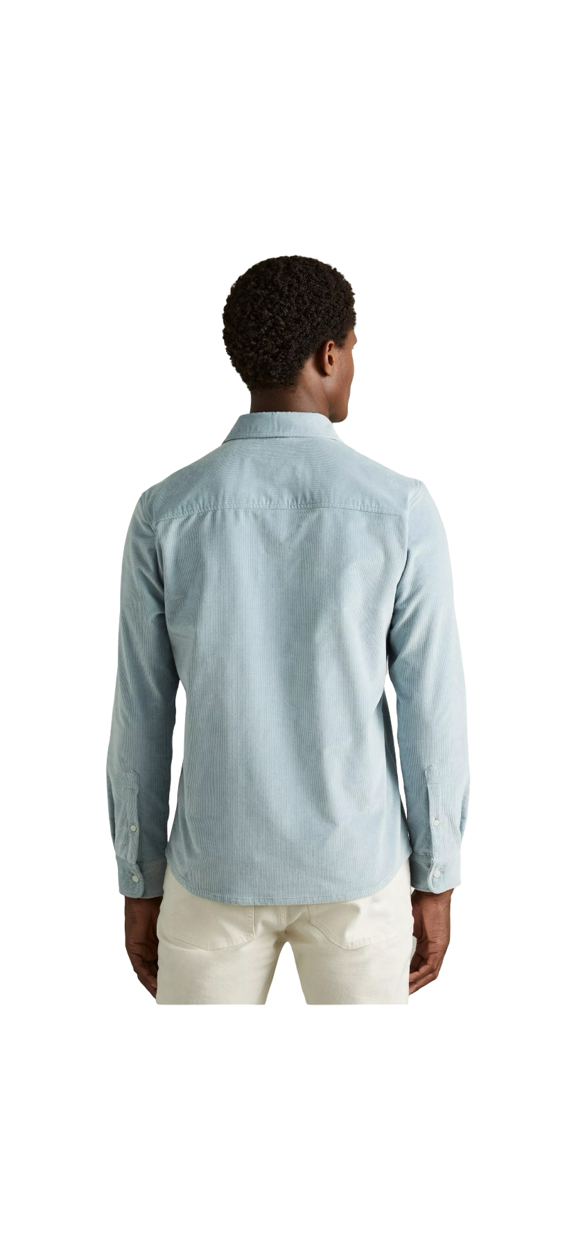 REISS TUCCI COTTON BLEND OVERSHIRT SOFT BLUE
