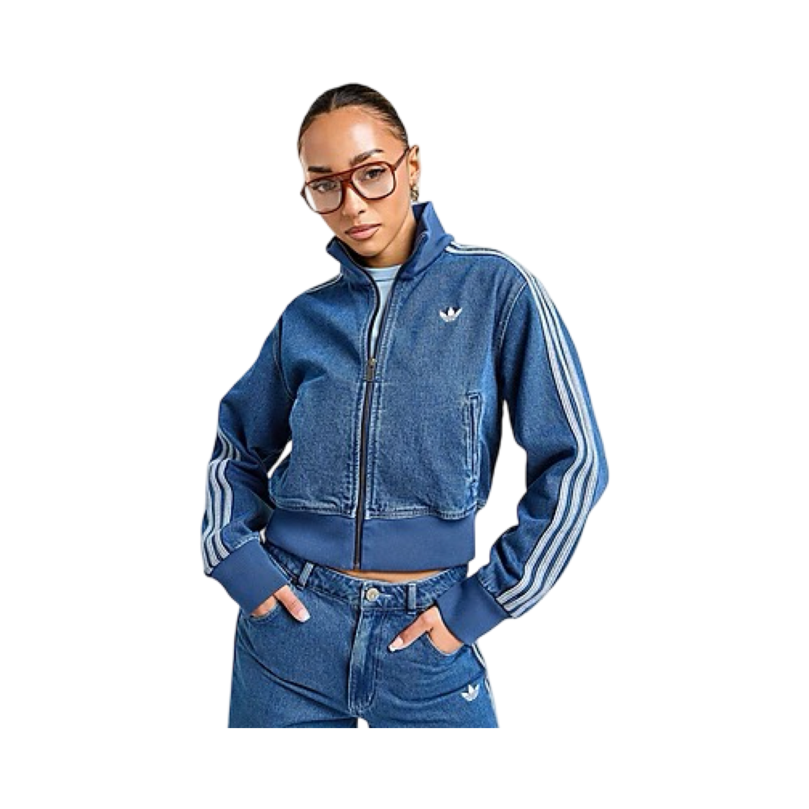 ADIDAS ORIGINALS DENIM FIREBIRD TRACK TOP