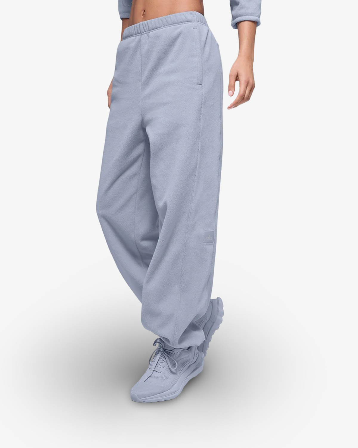 ALO POLAR FLEECE TRACKSUIT IN ARTIC BLUE