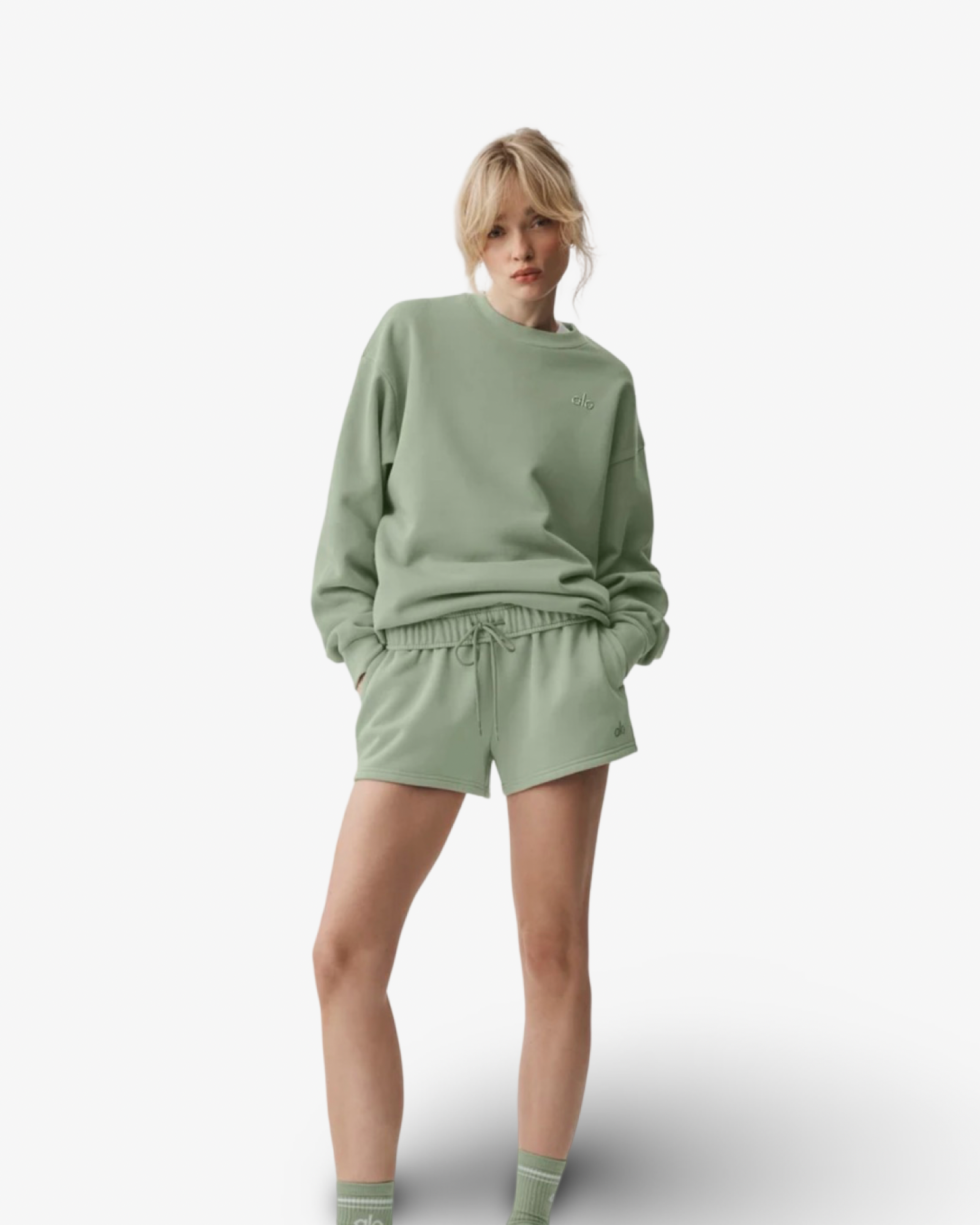 ALO ACCOLADE CREW PULLOVER DUNE GREEN