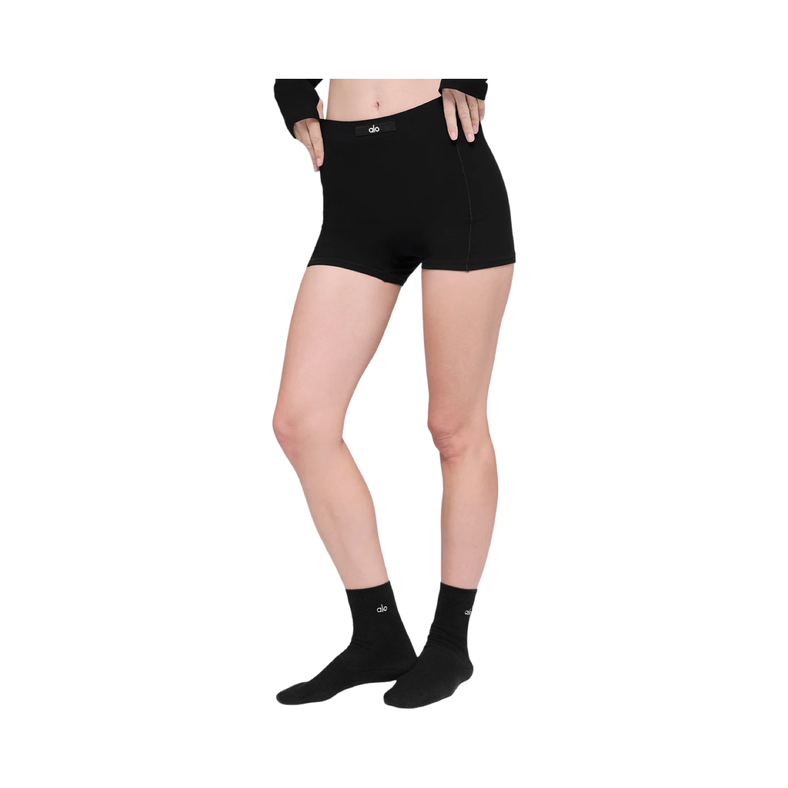 ALO SINCERE MICRO SHORT IN BLACK