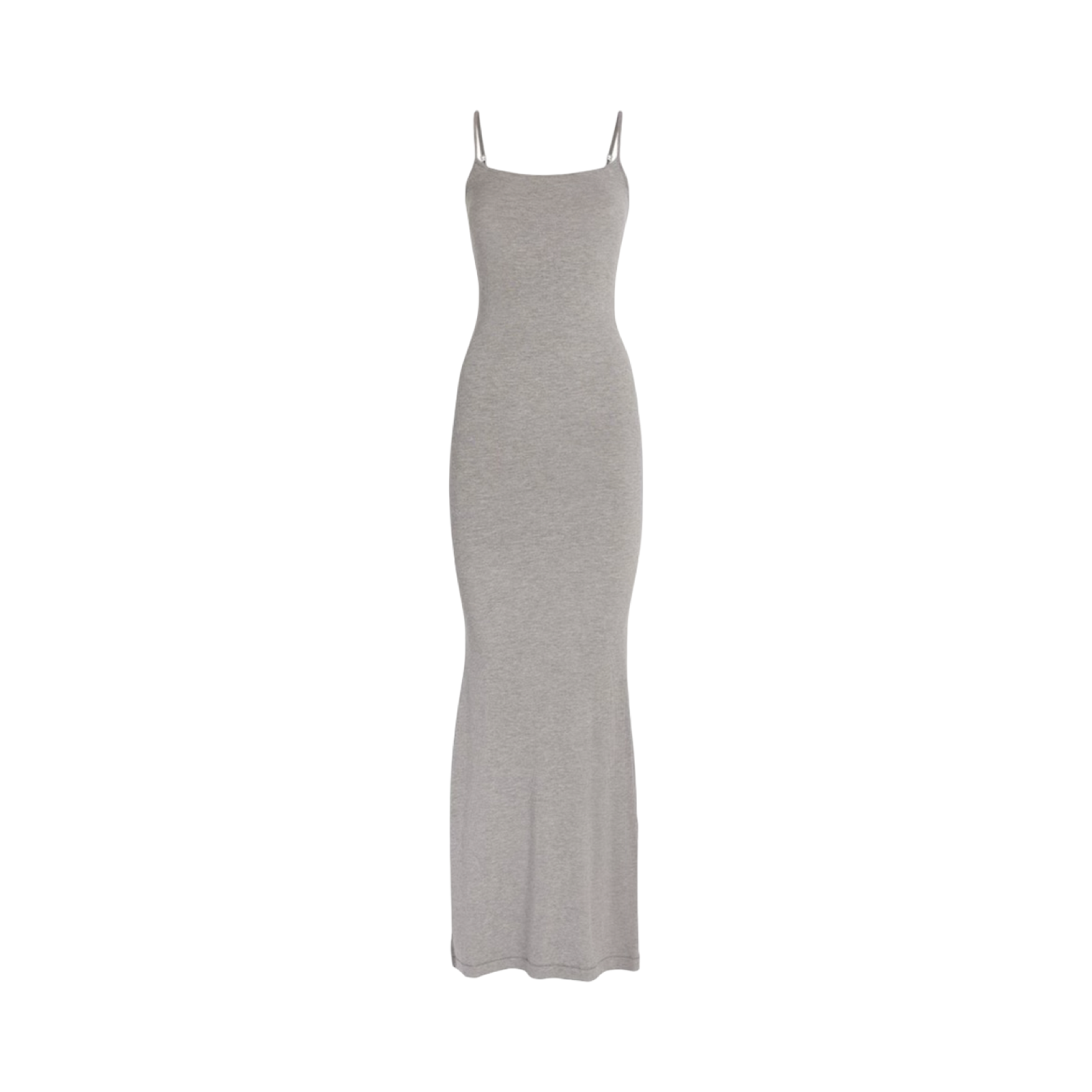SKIMS SOFT LOUNGE LONG SLIP DRESS HEATHER GREY