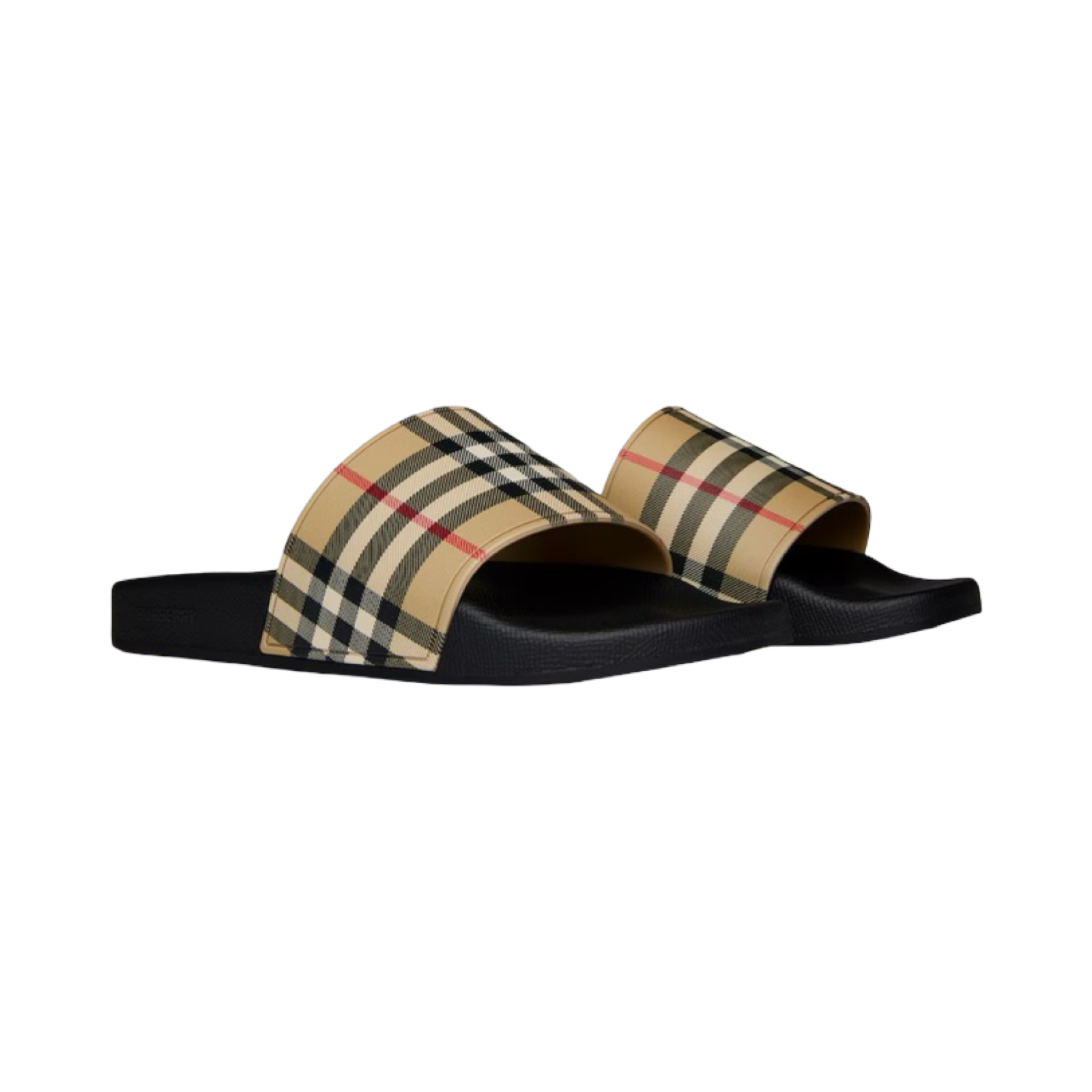 BURBERRY CHECK FURLEY LOGO SLIDERS