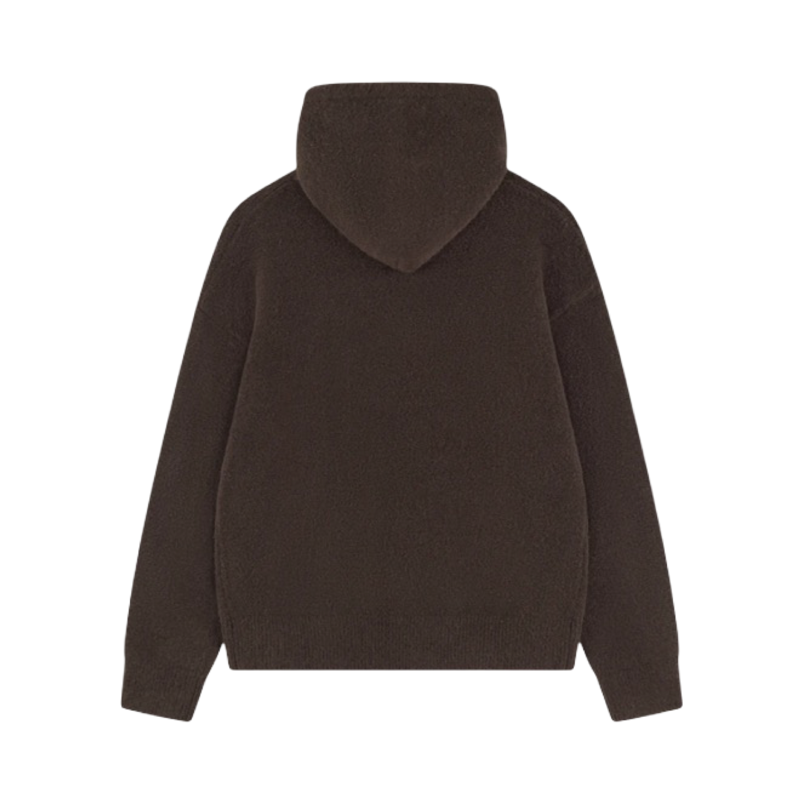 THE COUTURE CLUB MONOGRAM FLUFFY KNIT ZIP THROUGH HOODIE BROWN