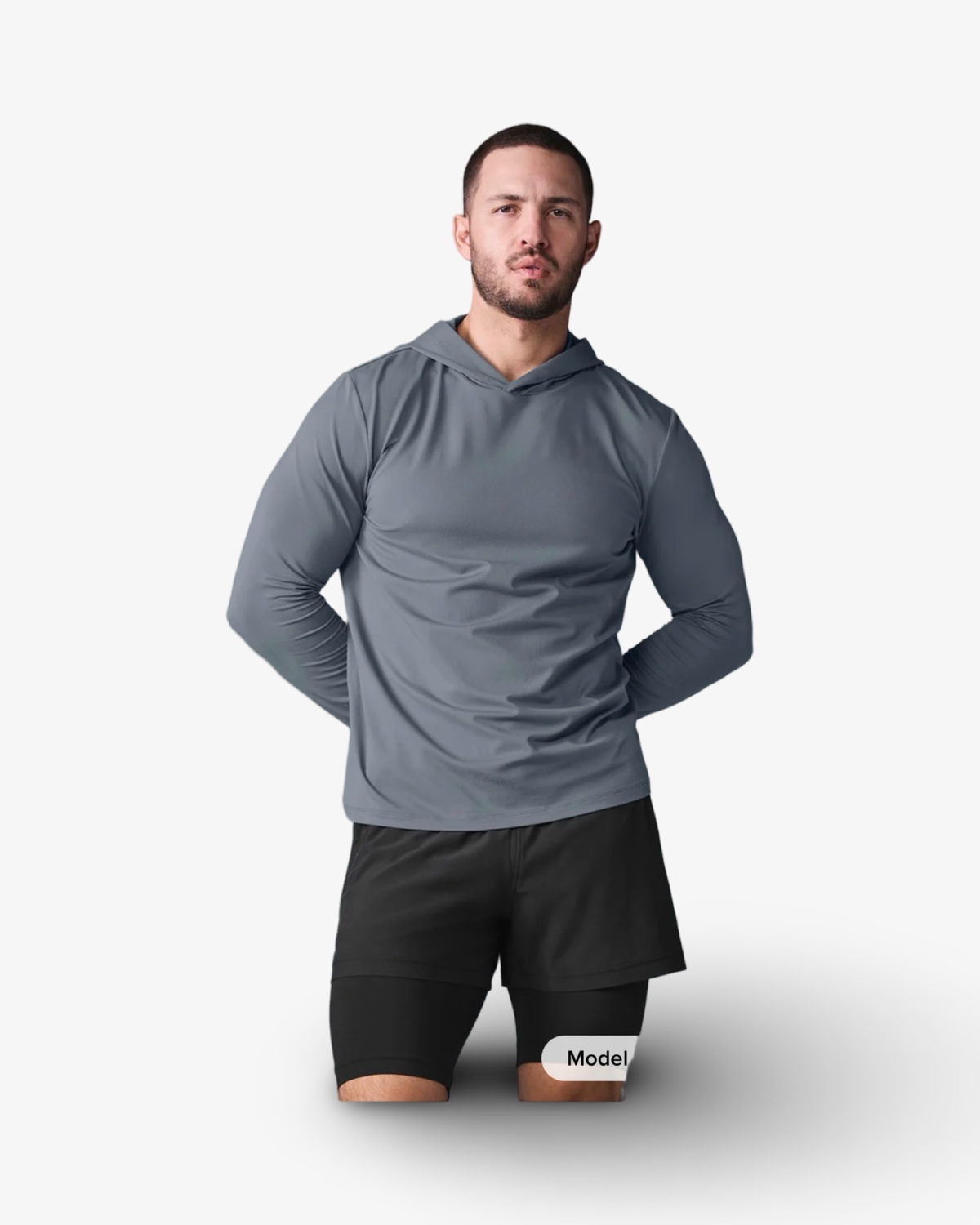 Alo Conquer Reform Long Sleeve With Hood - steel grey