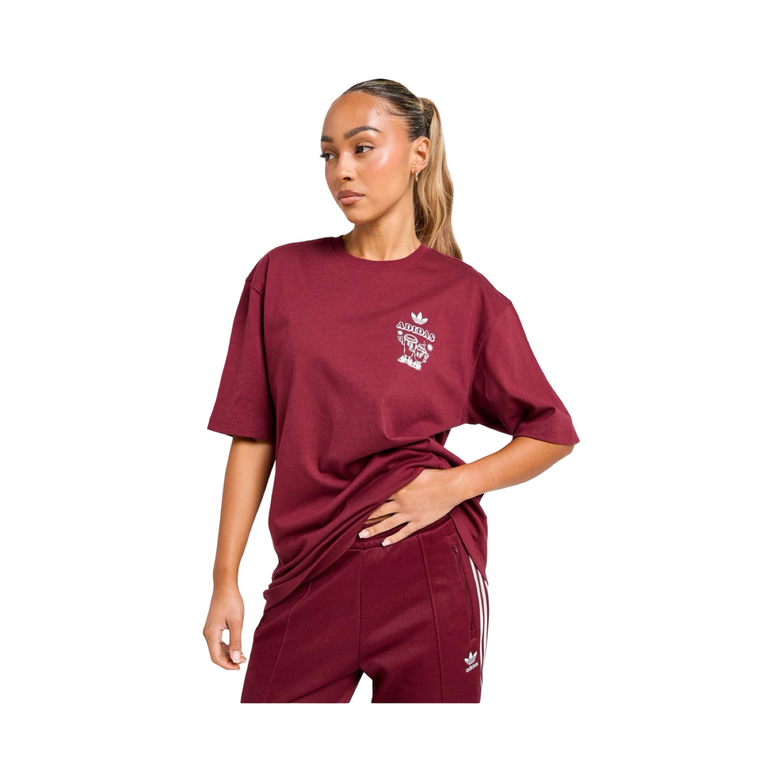ADIDAS ORIGINALS COFFEE CLUB T-SHIRT - BURGUNDY
