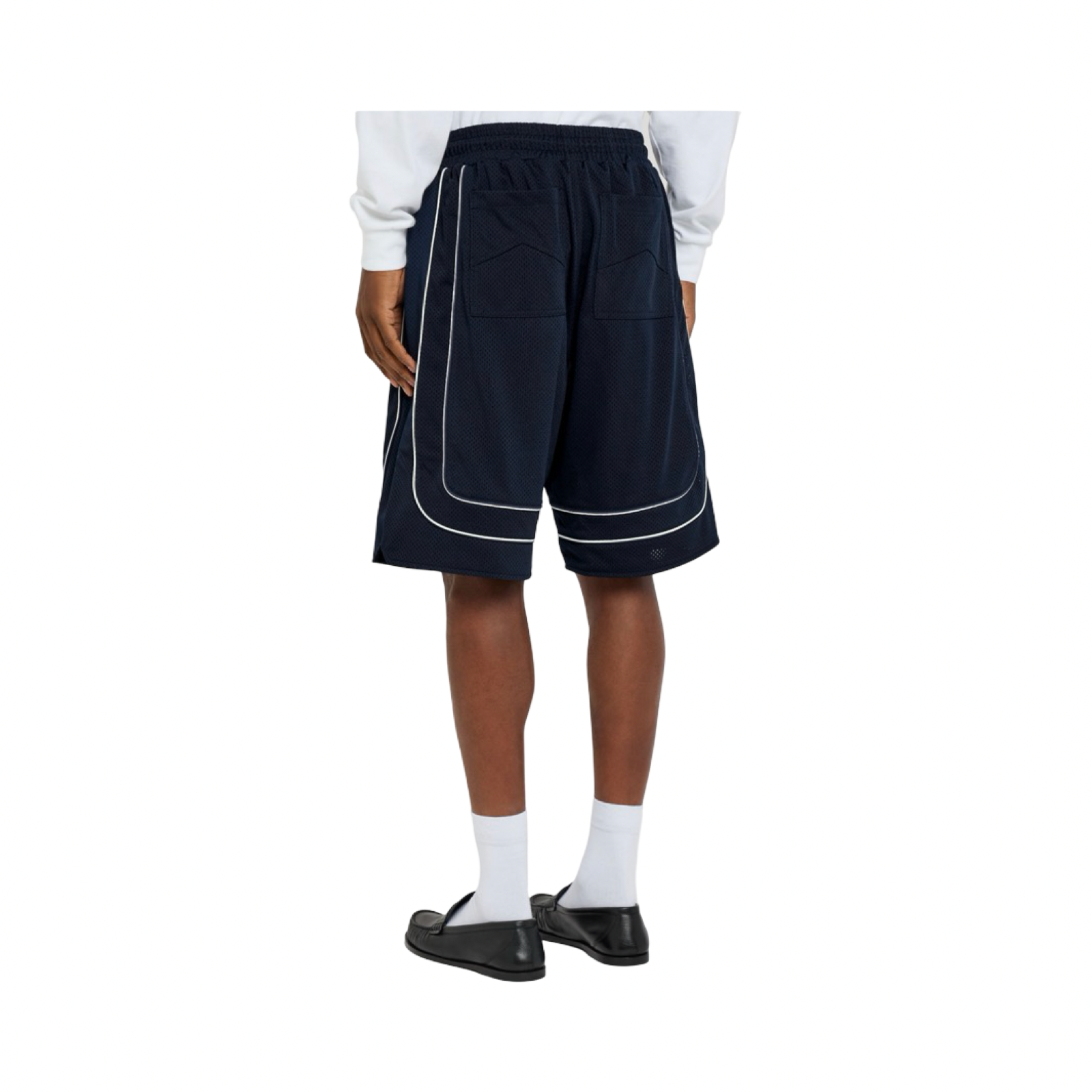 RHUDE COLLEGIATE LOGO PERFORATED MESH SHORTS