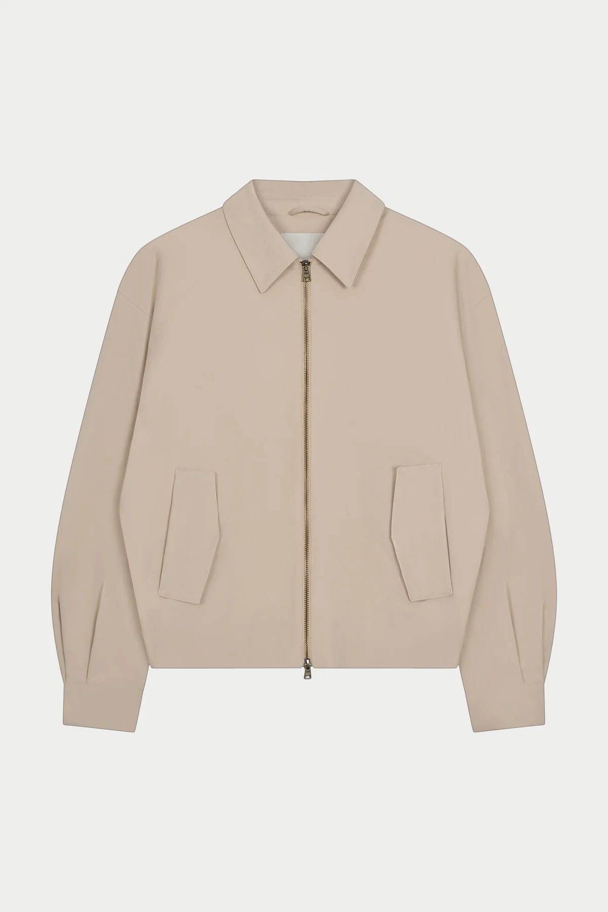 THE COUTURE CLUB RUCHED HARRINGTON JACKET - BEIGE