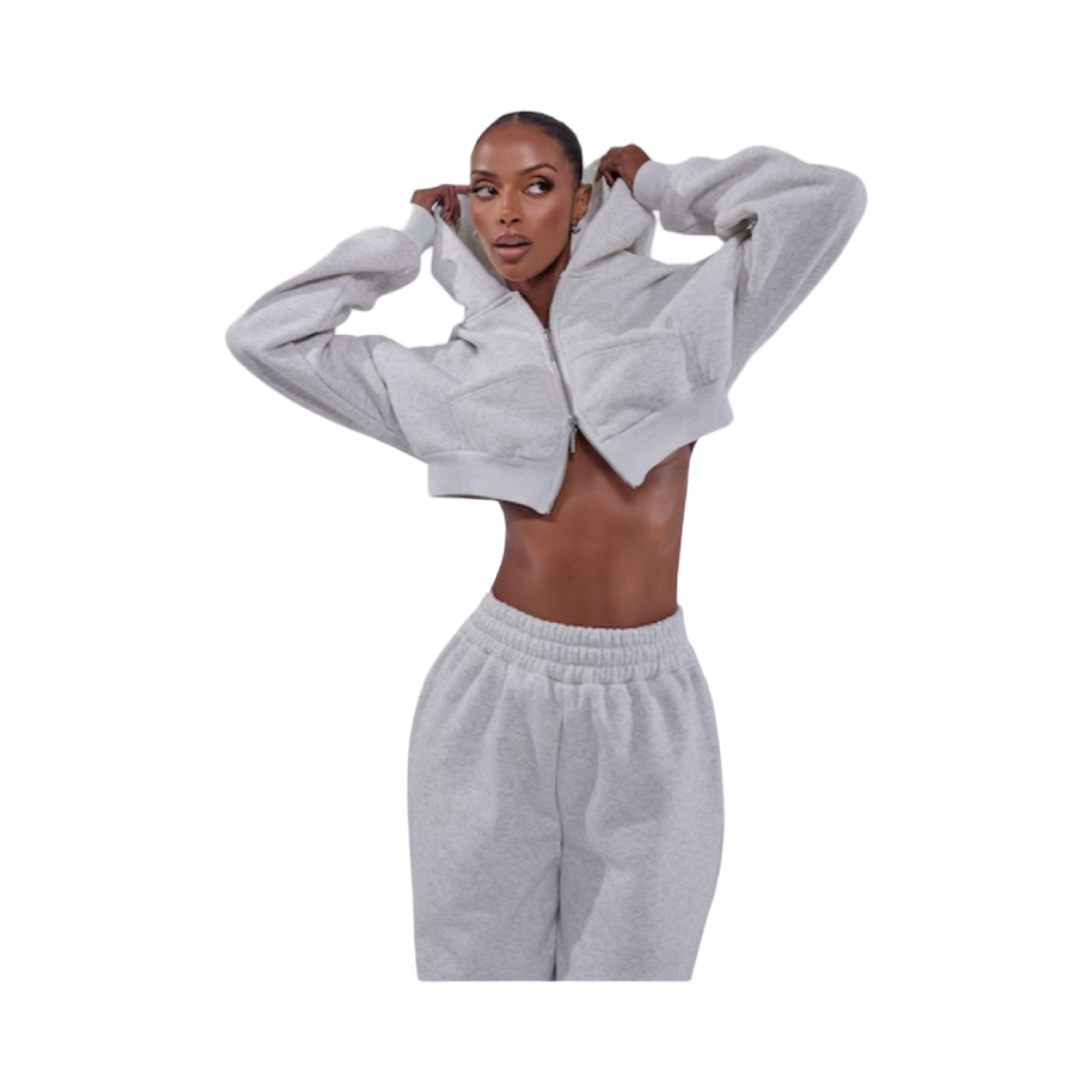 MARS THE LABEL CLASSIC CROPPED ZIP HOODIE