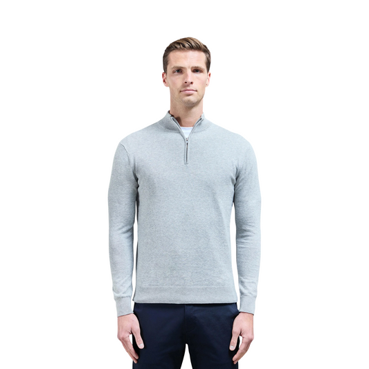 ARNE COTTON KNITTED HALF ZIP