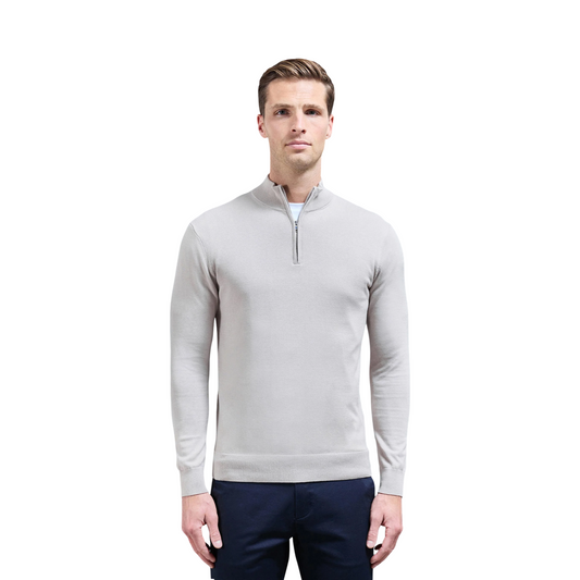 ARNE COTTON KNITTED HALF ZIP