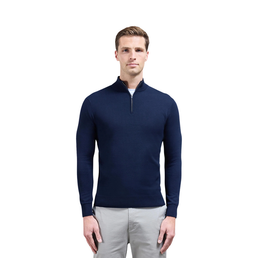 ARNE COTTON KNITTED HALF ZIP