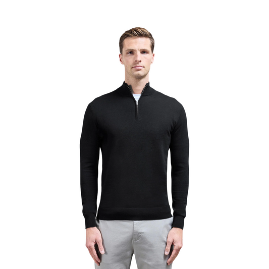 ARNE COTTON KNITTED HALF ZIP