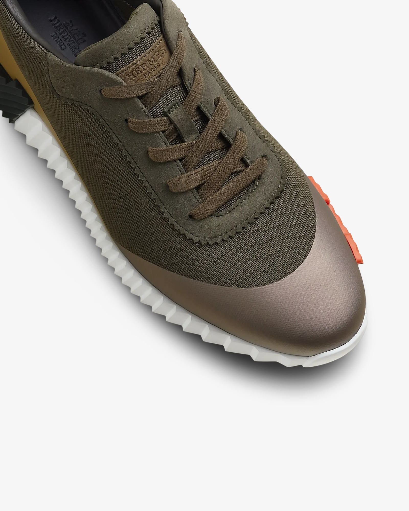 HERMÈS PARIS BOUNCING CALF SNEAKER MULTICOLOUR FOREST GREEN