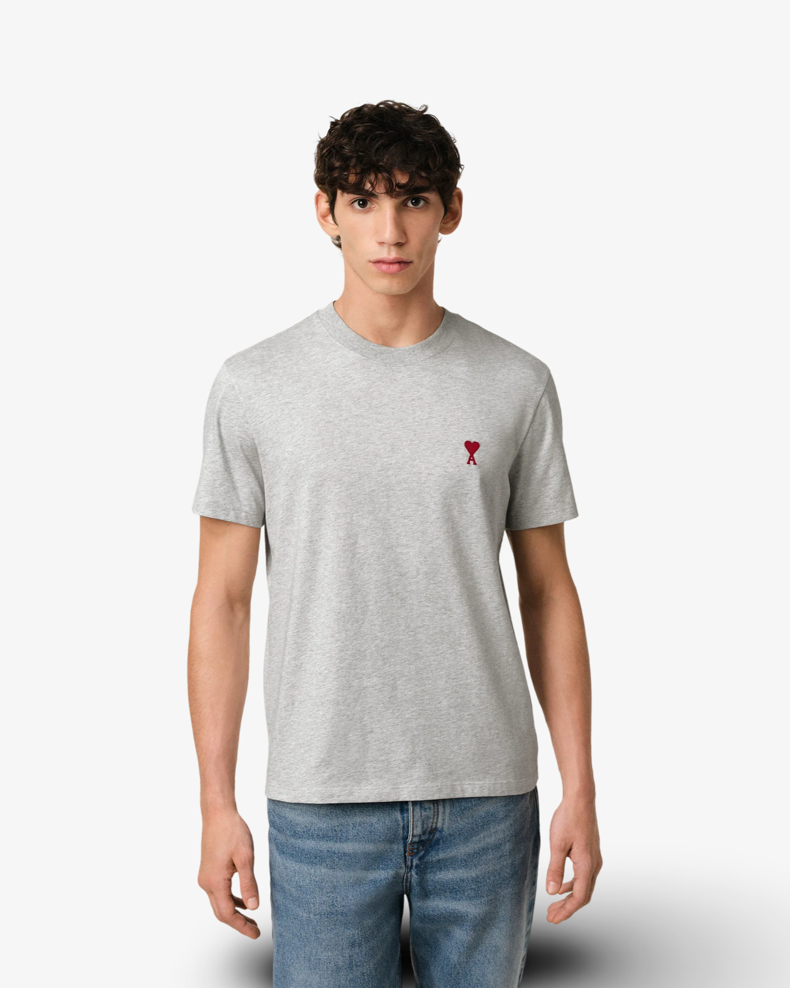AMI PARIS LOGO LE COUEUR T-SHIRT GREY