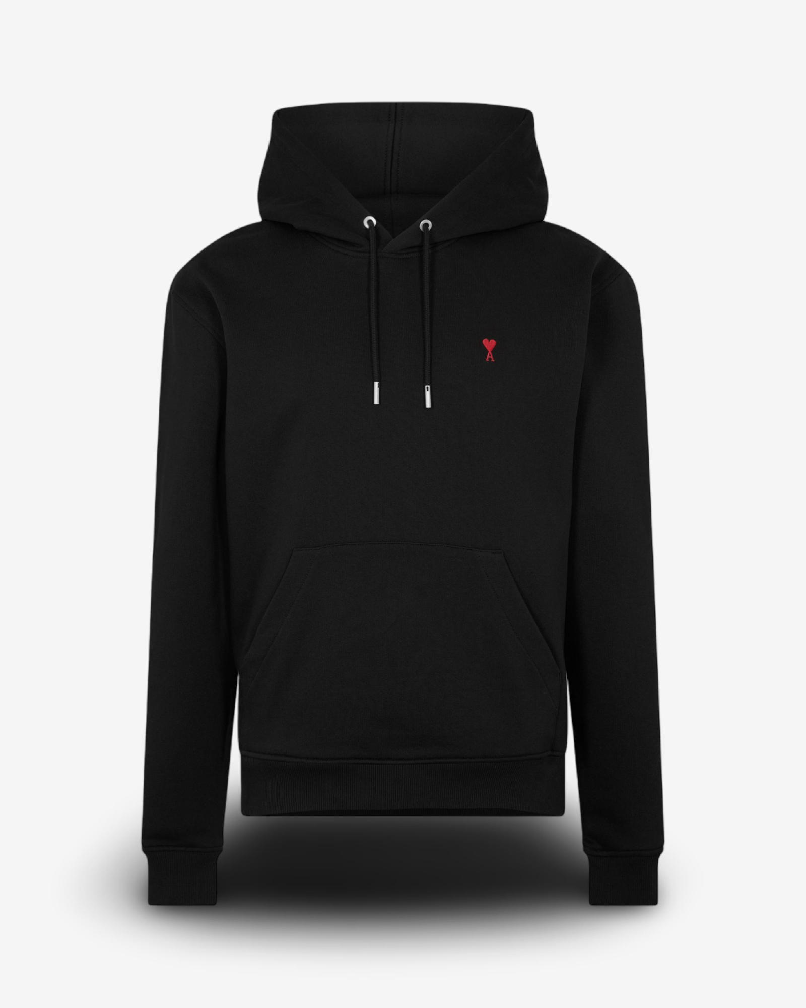 AMI PARIS MENS PULL OVER HOODIE - BLACK