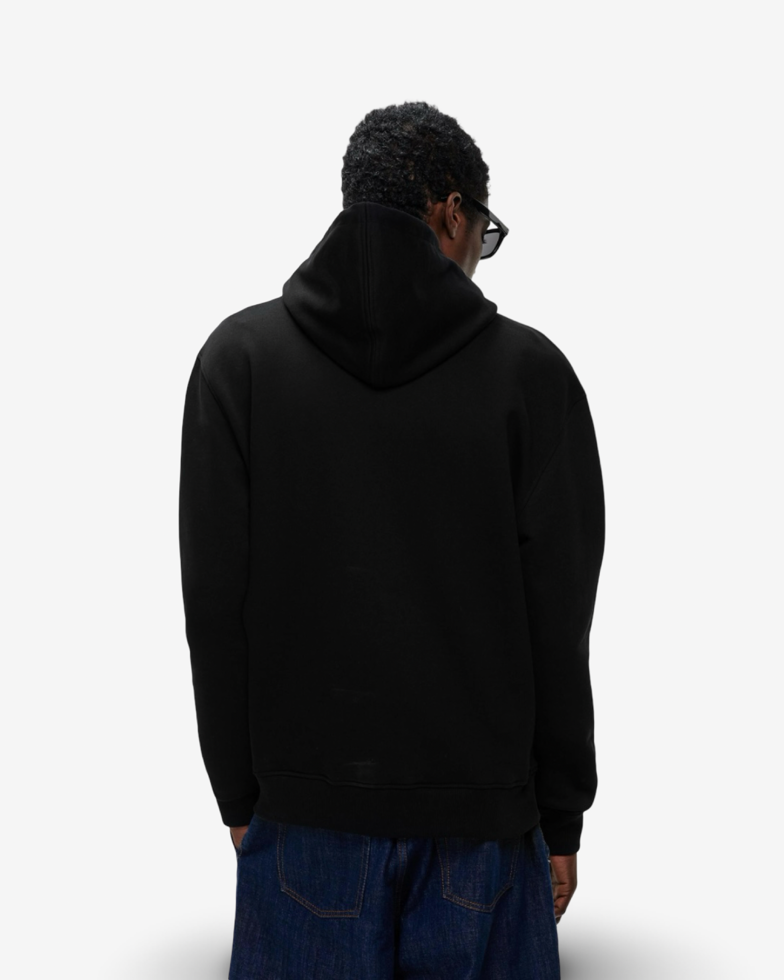 AMI PARIS MENS PULL OVER HOODIE - BLACK