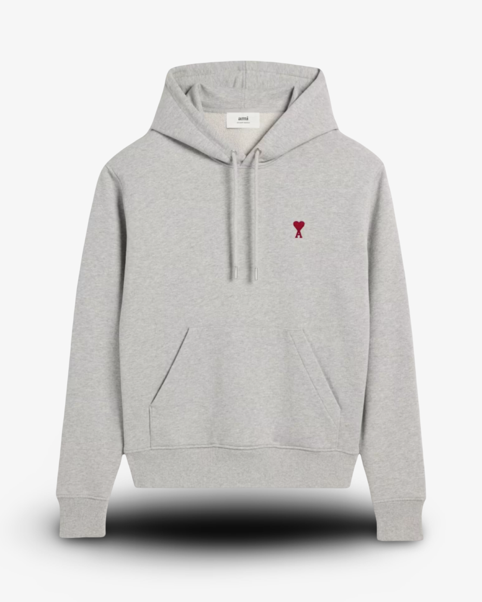 AMI PARIS MENS PULL OVER HOODIE - GREY