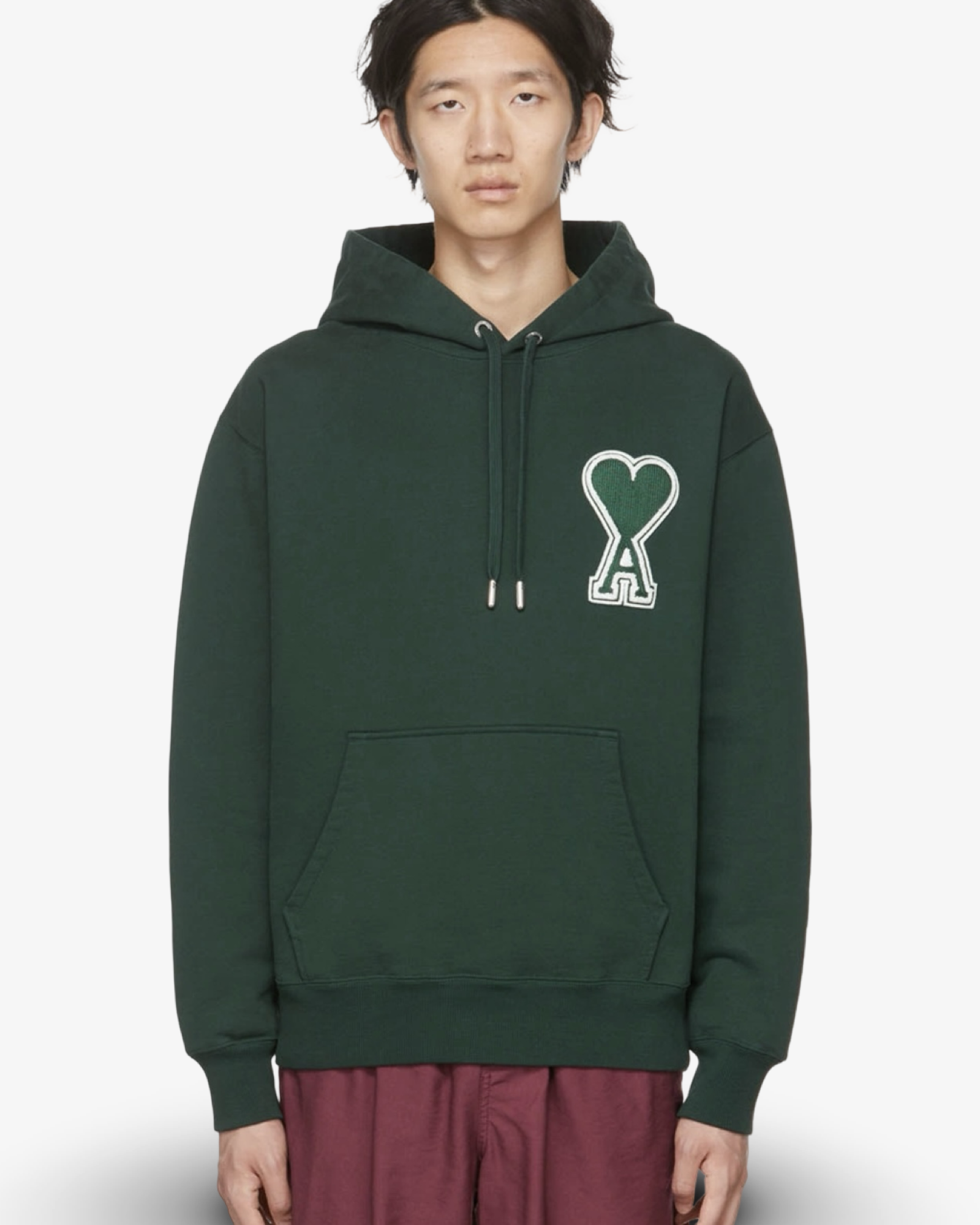 AMI PARIS DE COEUR HOODIE - GREEN