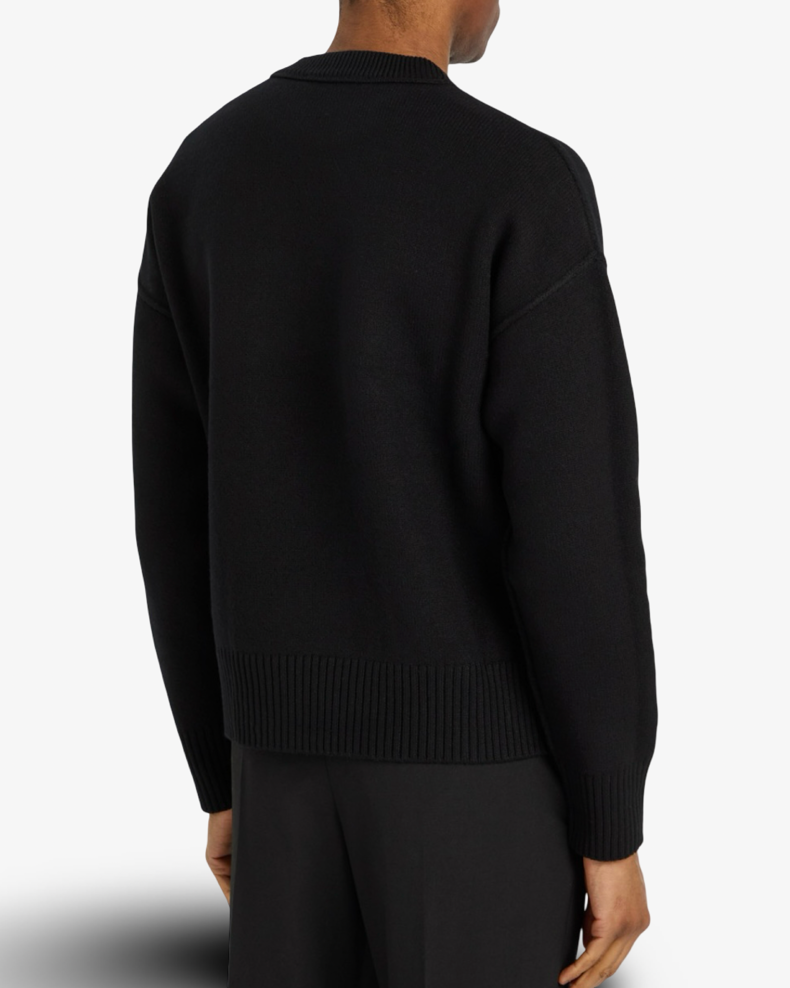 AMI PARIS DE COEUR CREWNECK SWEATER - BLACK