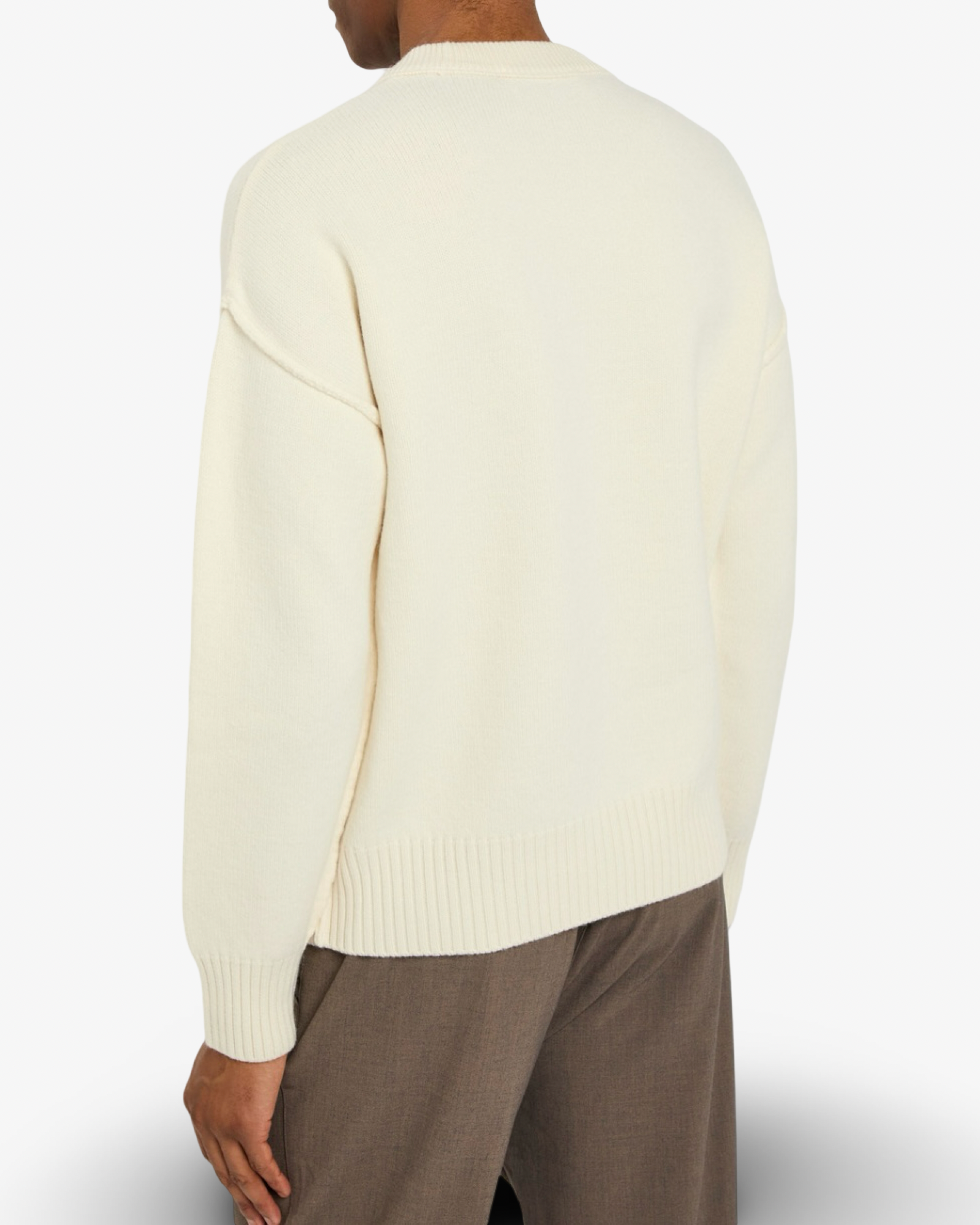 AMI PARIS DE COEUR CREWNECK SWEATER - CREAM