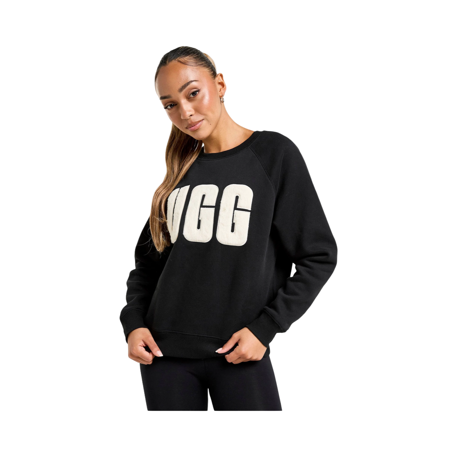 UGG FUZZY LOGO CREW SWEATSHIRT