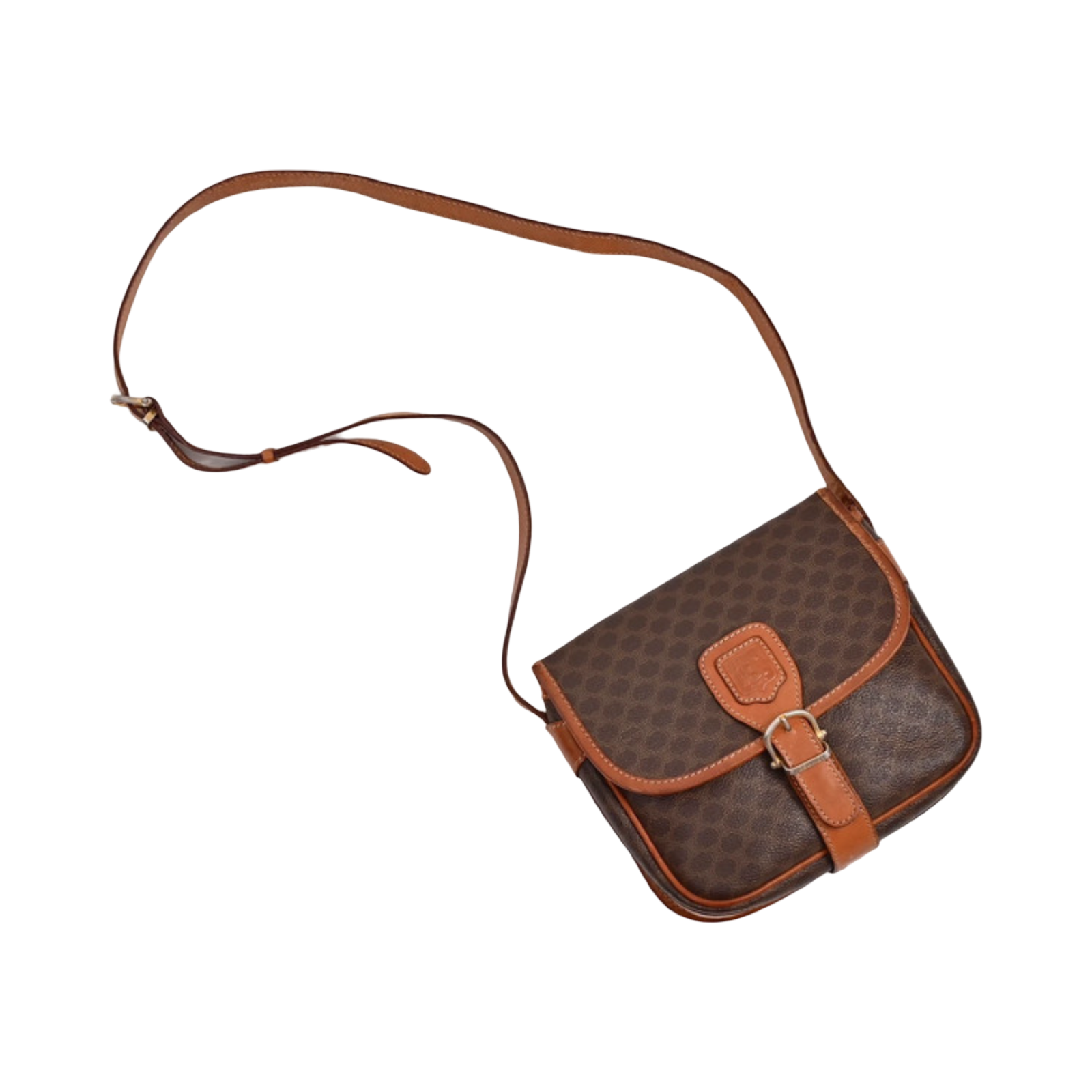 CELINE PRE-LOVED MACADAM BUCKET LEATHER CROSSBODY BAG