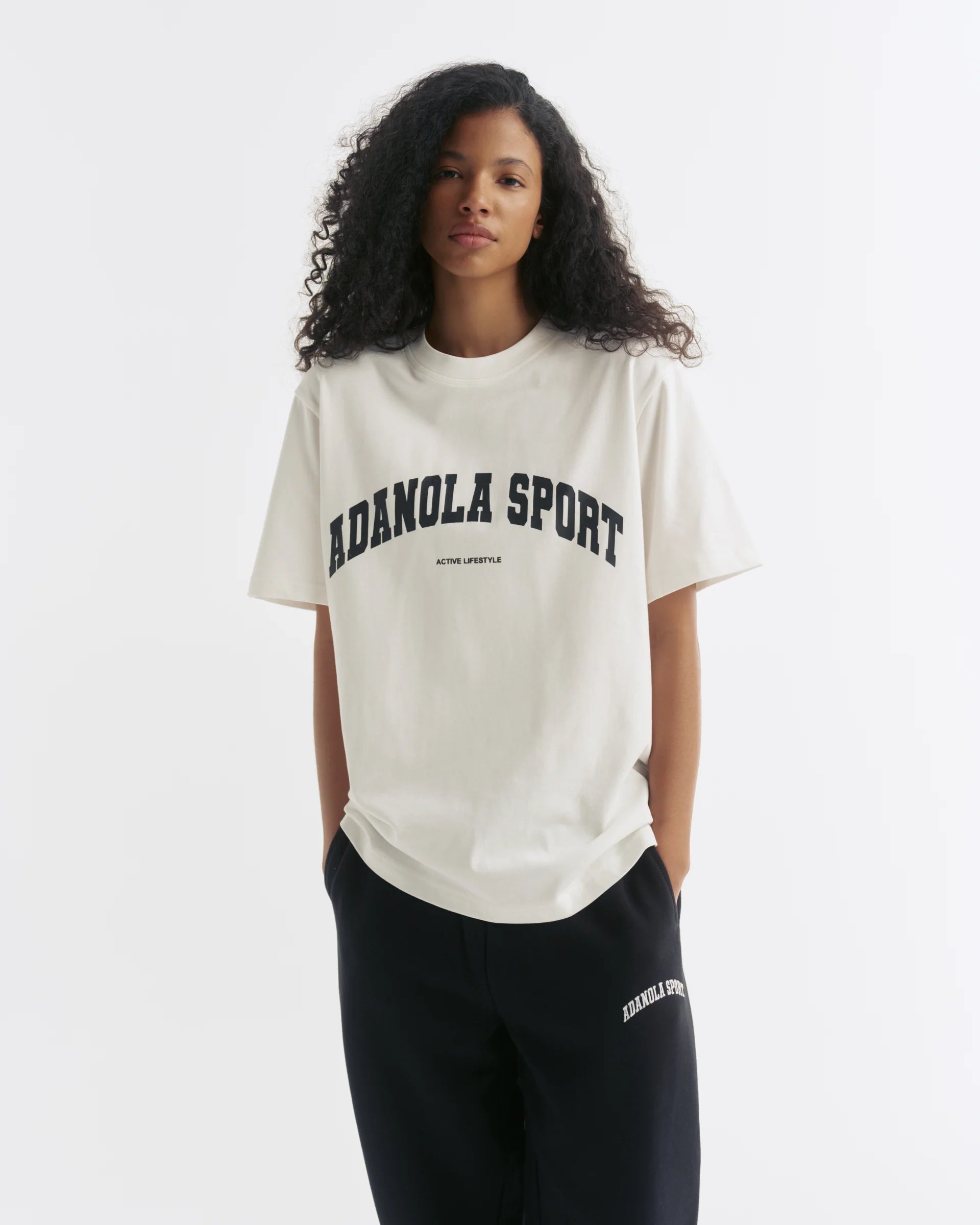 Adanola As Short Sleeve Oversized T-Shirt - White/Black