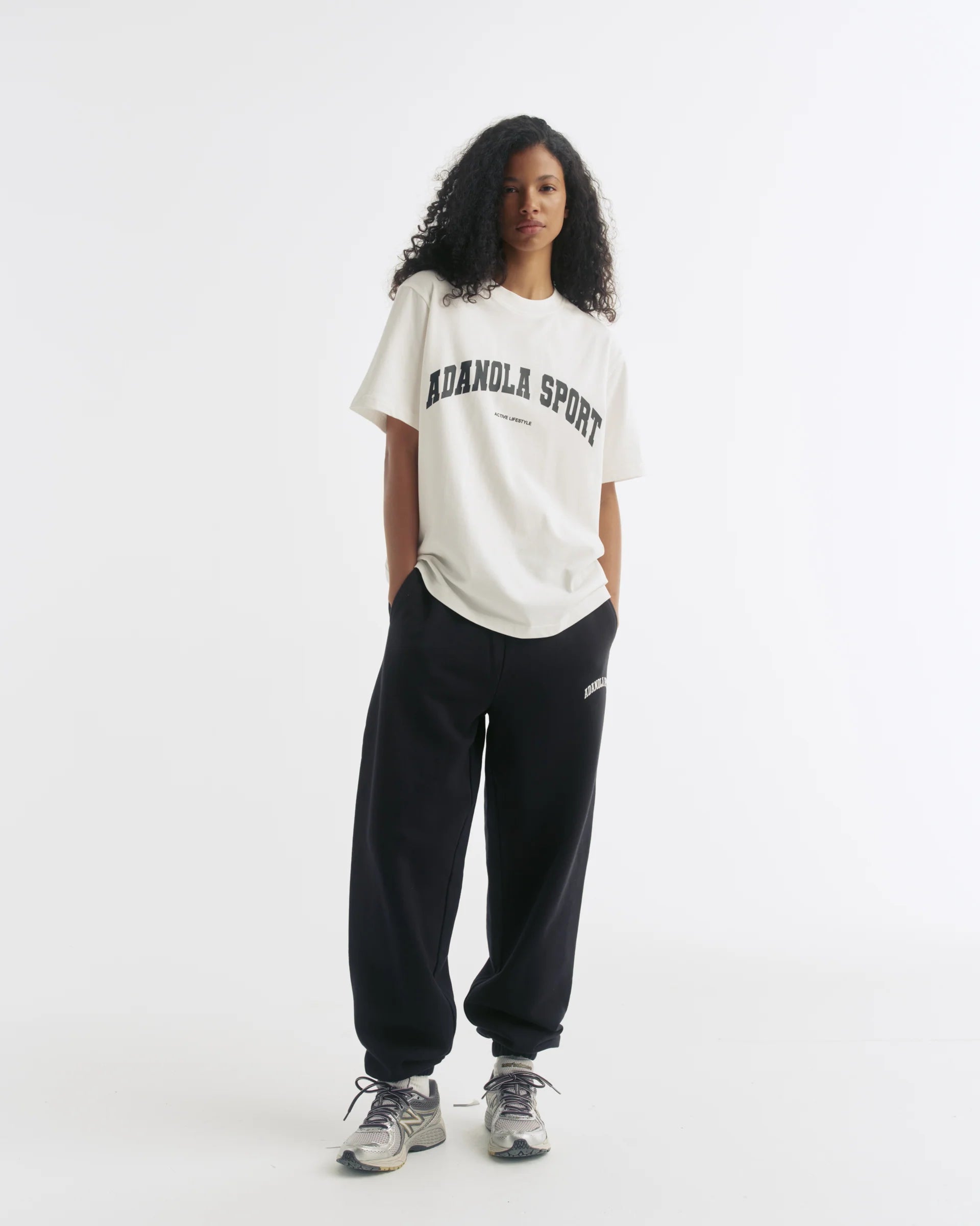 Adanola As Short Sleeve Oversized T-Shirt - White/Black