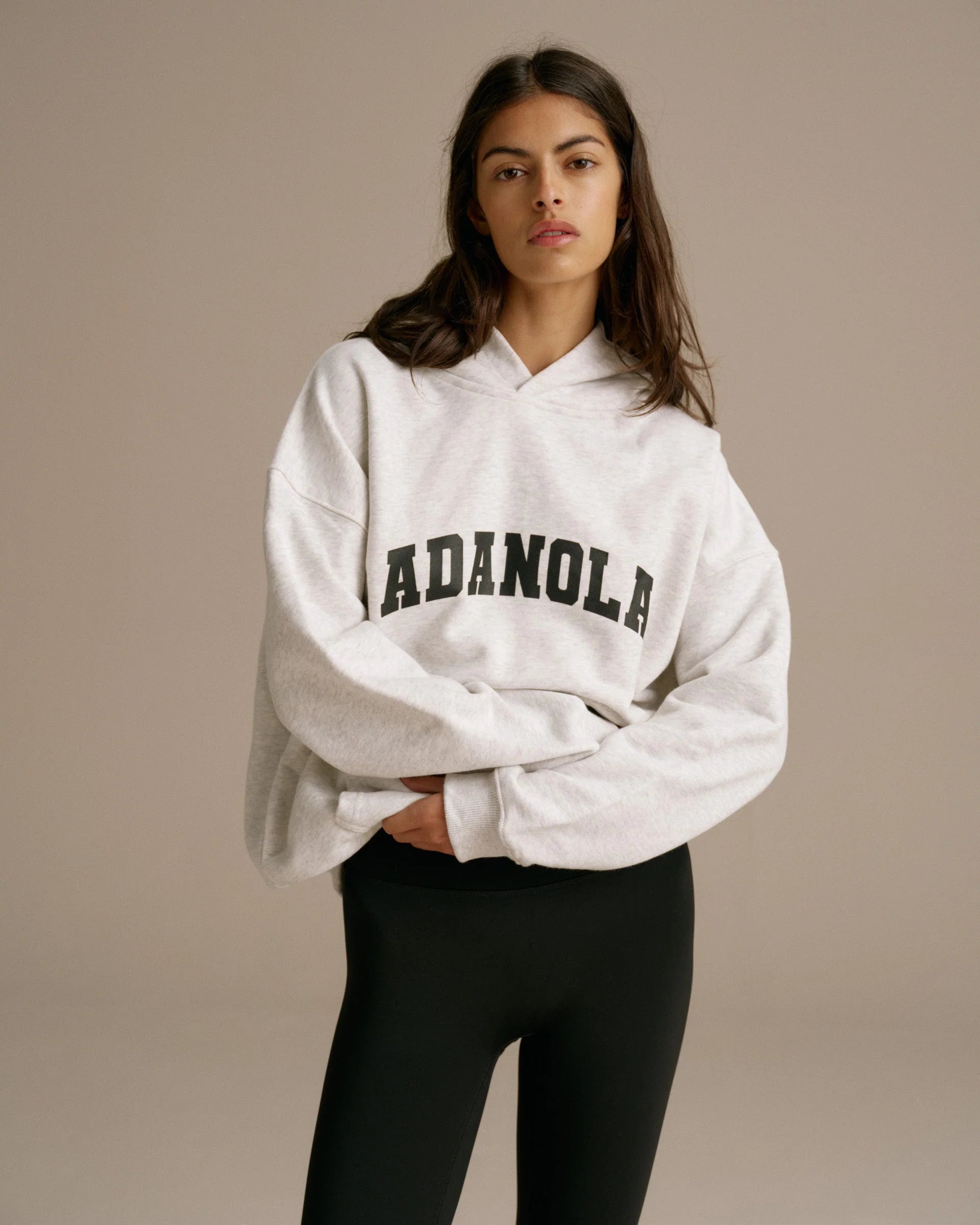 Adanola varsity oversized hoodie - Light Grey melange