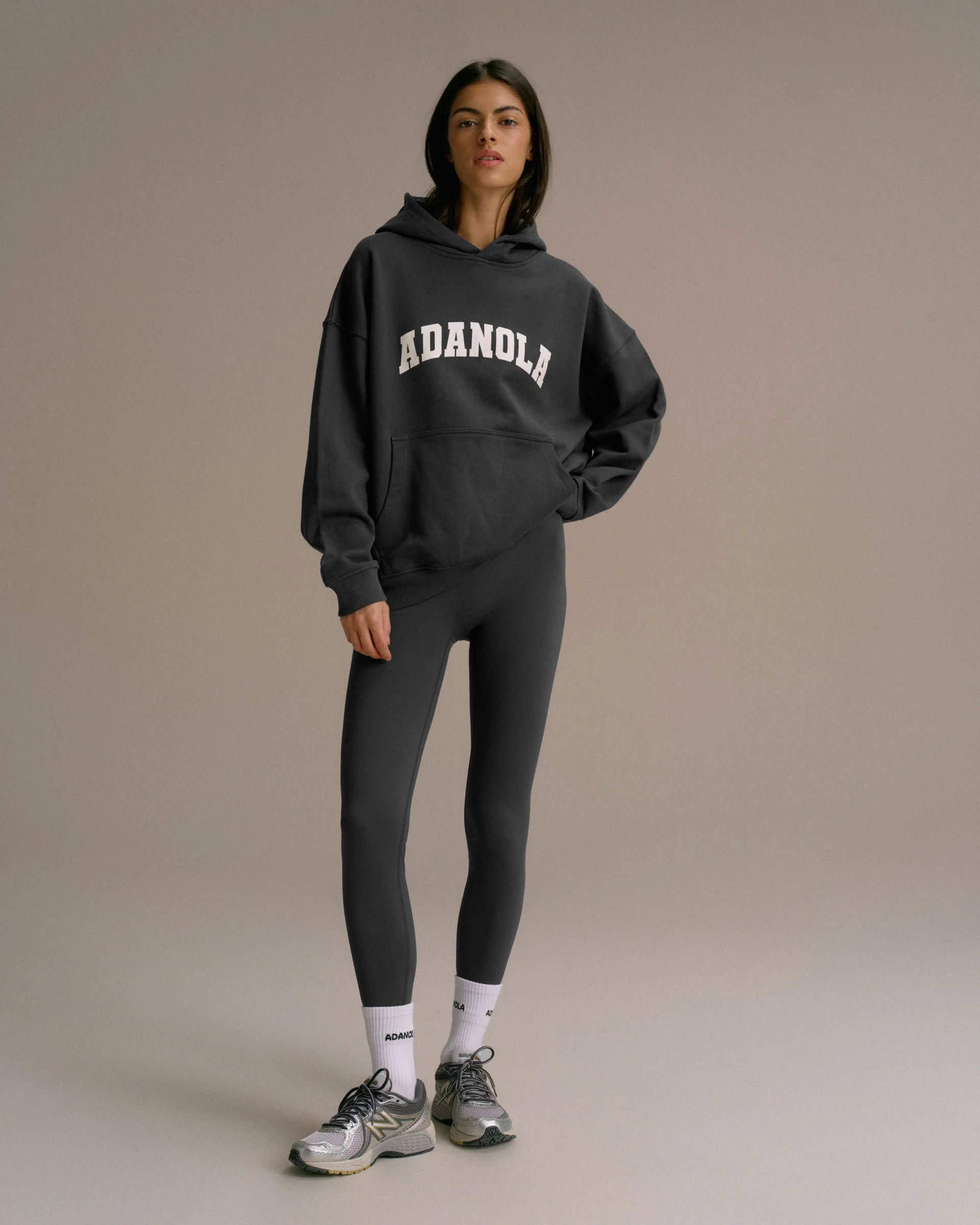 Adanola varsity oversized hoodie - Graphite grey