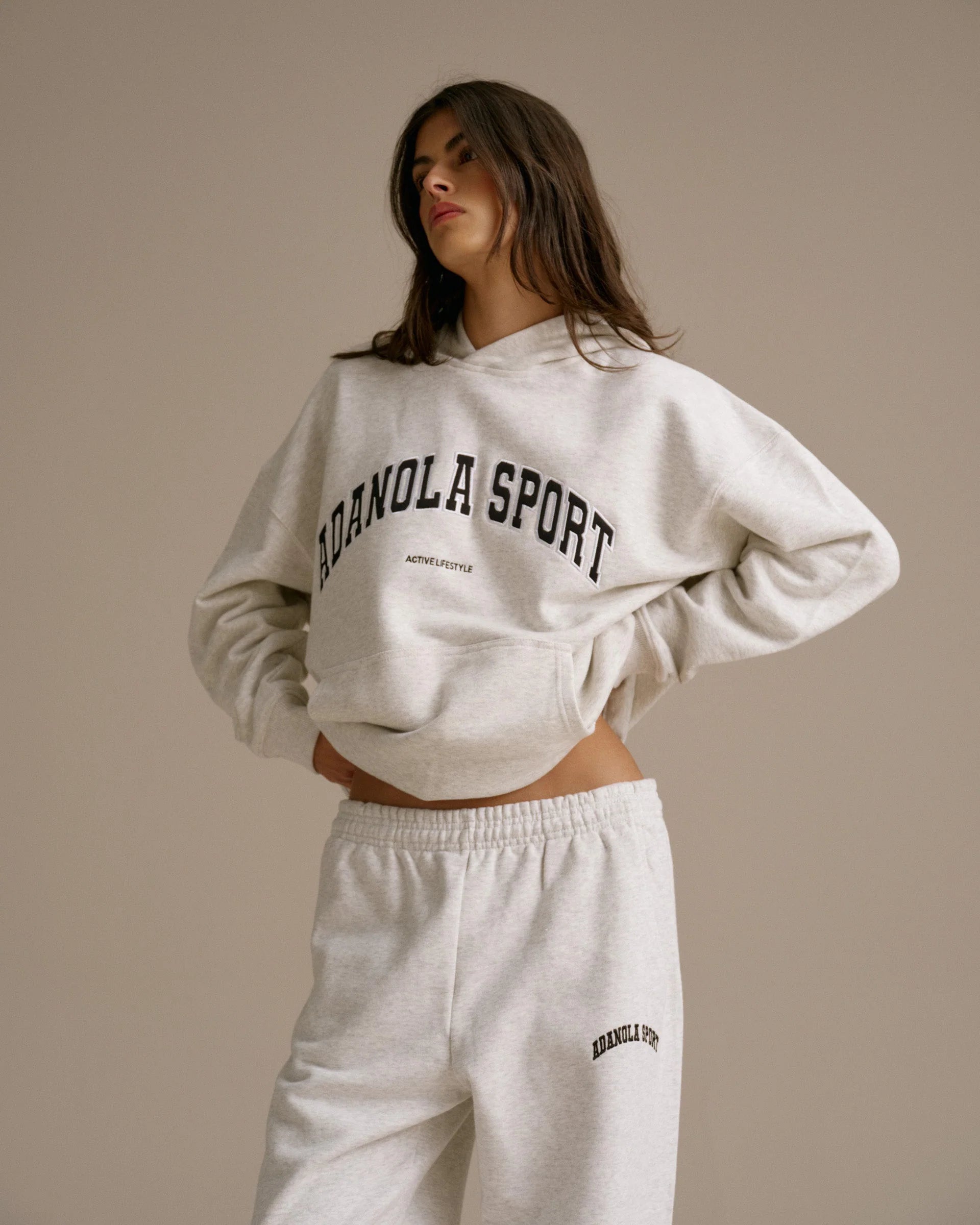 Adanola AS oversized hoodie - Light grey melange
