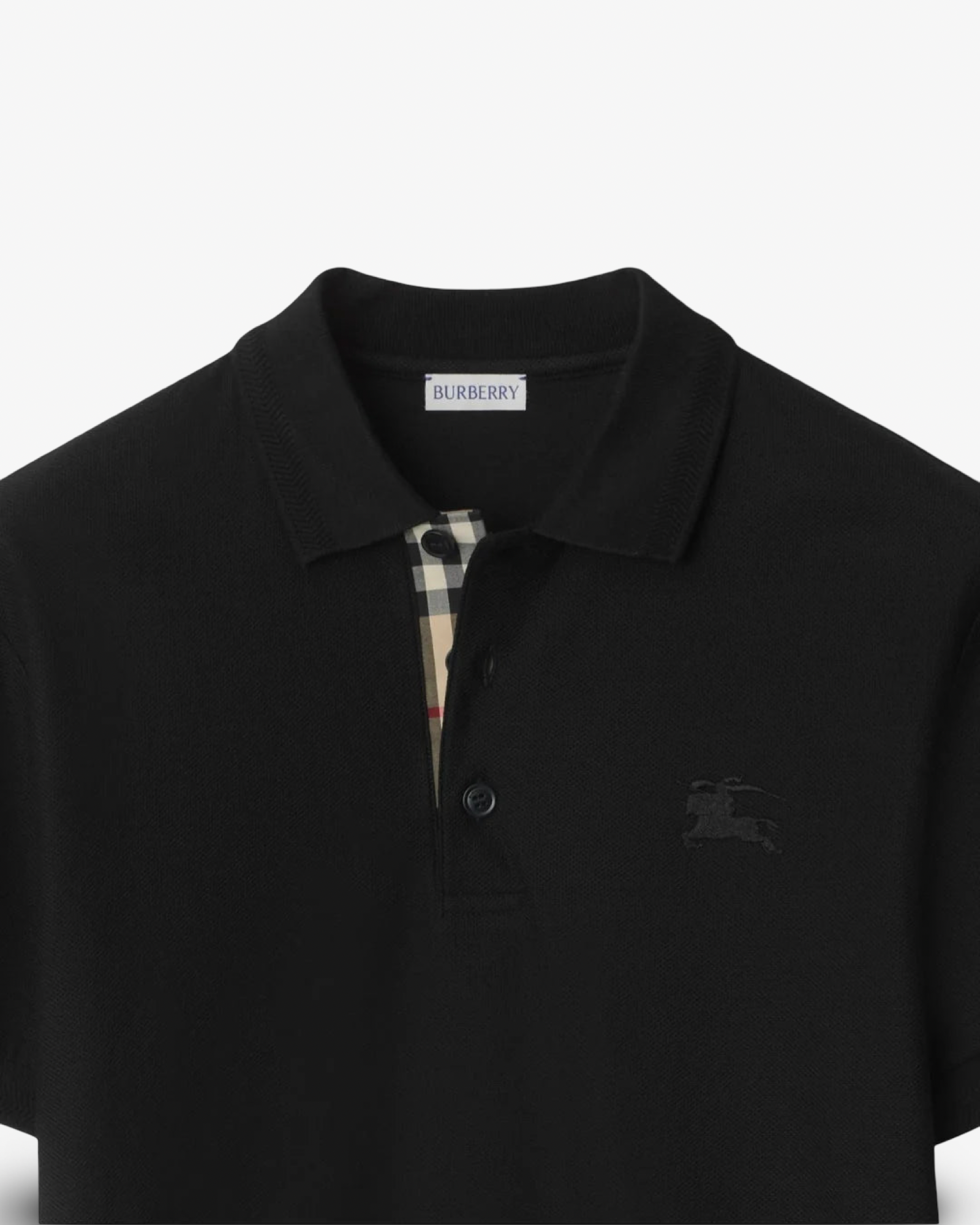 BURBERRY MONOGRAM POLO SHIRT - BLACK