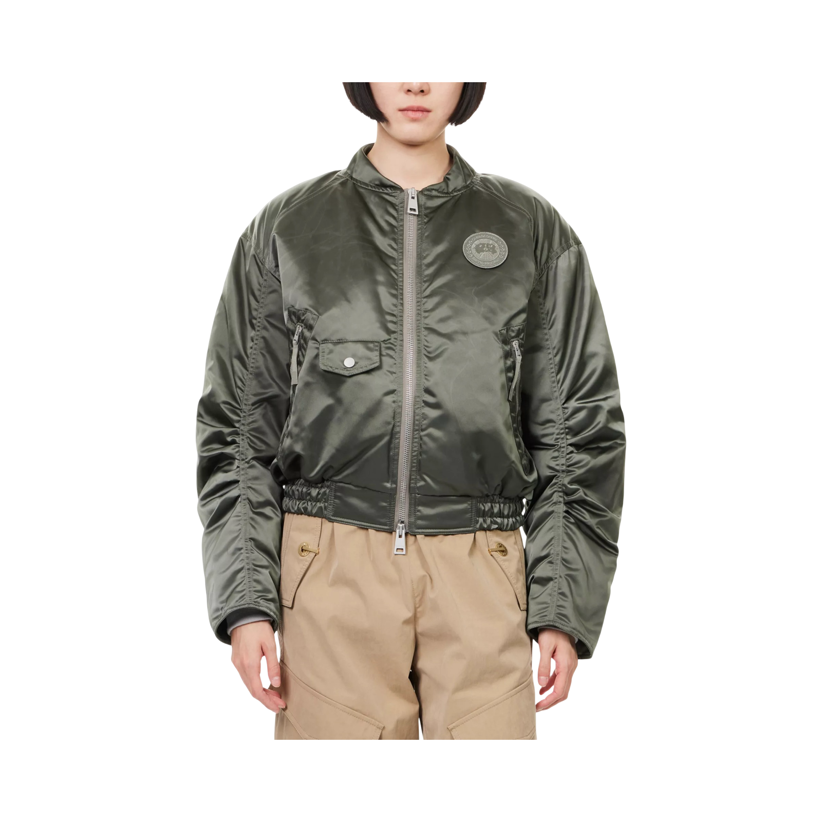 CANADA GOOSE JADE NYLON BOMBER JACKET SAGEBRUSH