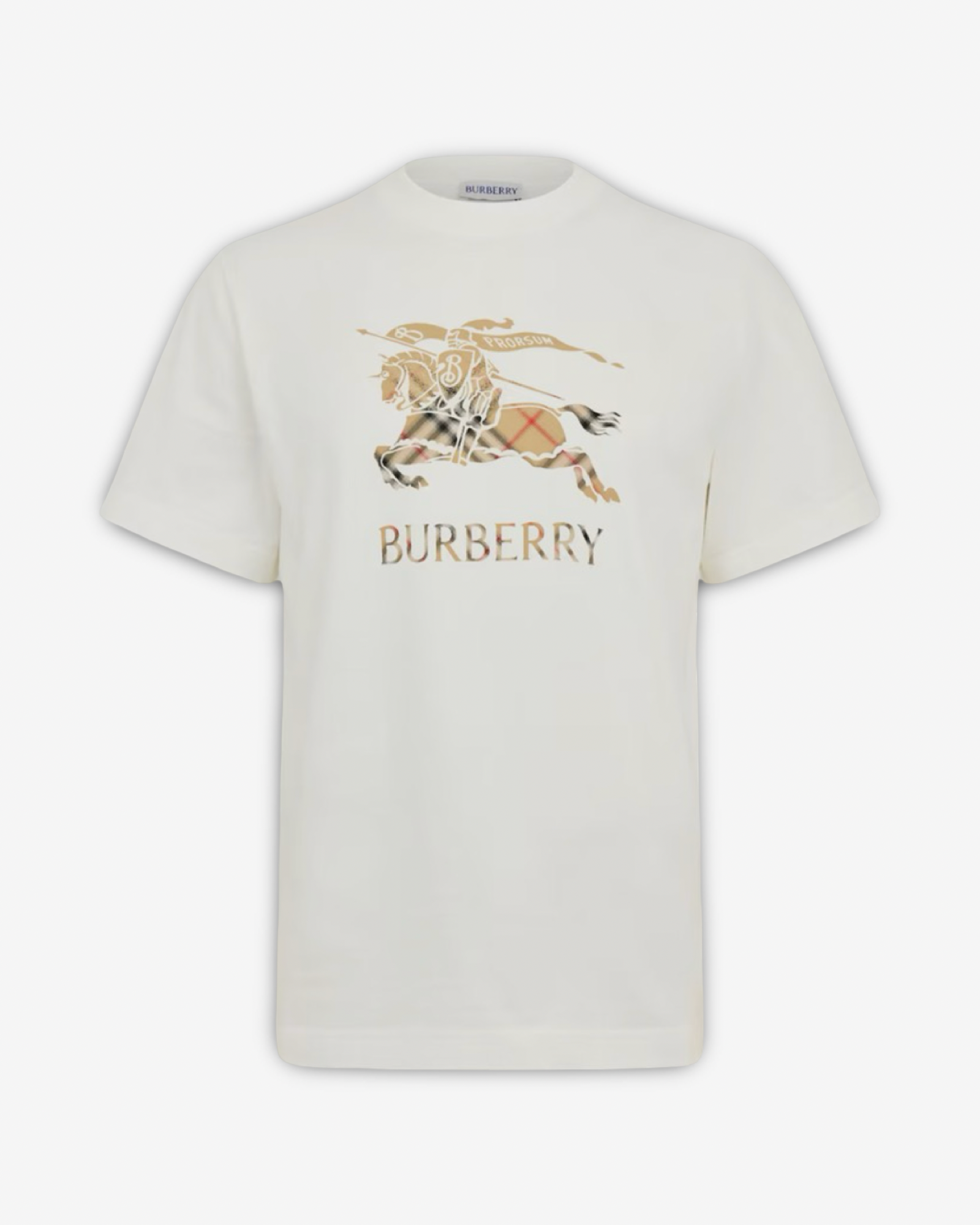 BURBERRY EQUESTRIAN KNIGHT T-SHIRT - WHITE