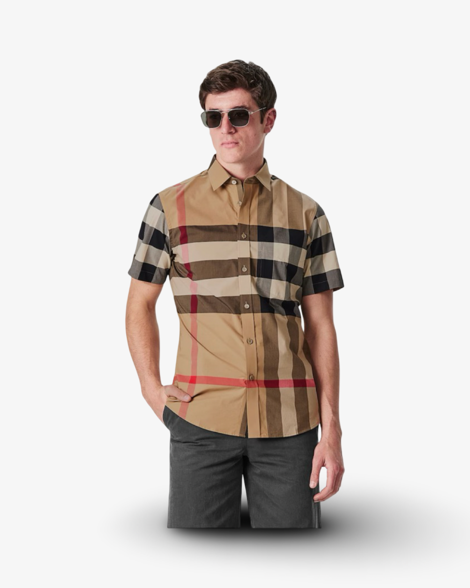 BURBERRY CHECKED COTTON SOMERTON SHIRT