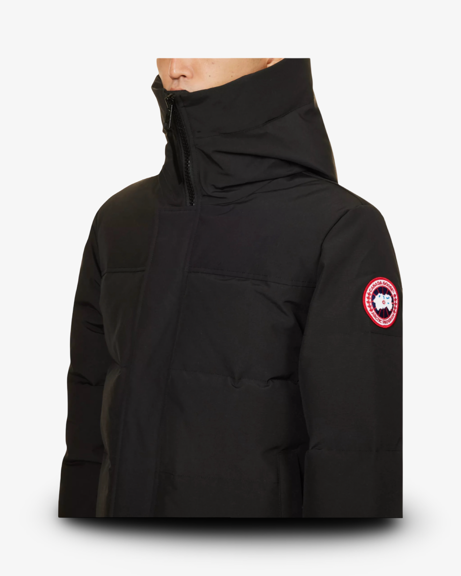 CANADA GOOSE MACMILLAN FUNNEL-NECK TWILL-DOWN PARKA JACKET BLACK