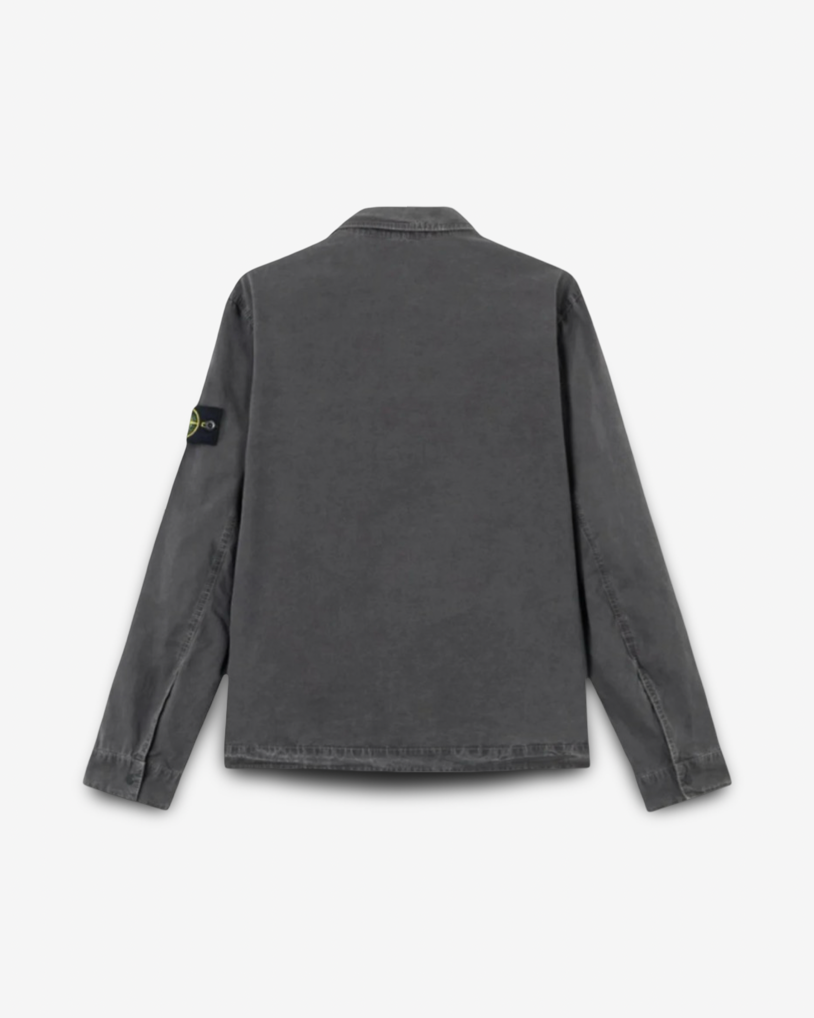 STONE ISLAND BRUSHED ORGANIC COTTON CANVAS OLD EFFECT OVERSHIRT - CHARCOAL GREY