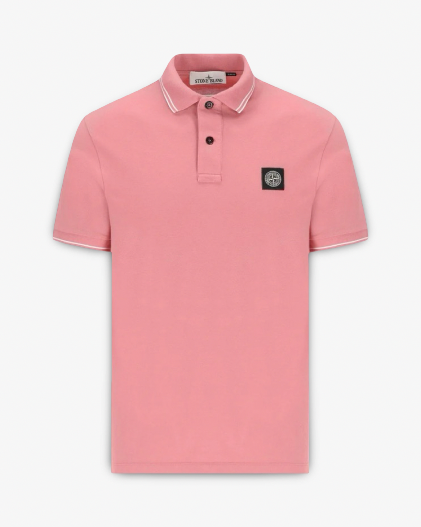 STONE ISLAND COMPASS PATCH POLO SHIRT - OLEANDER PINK