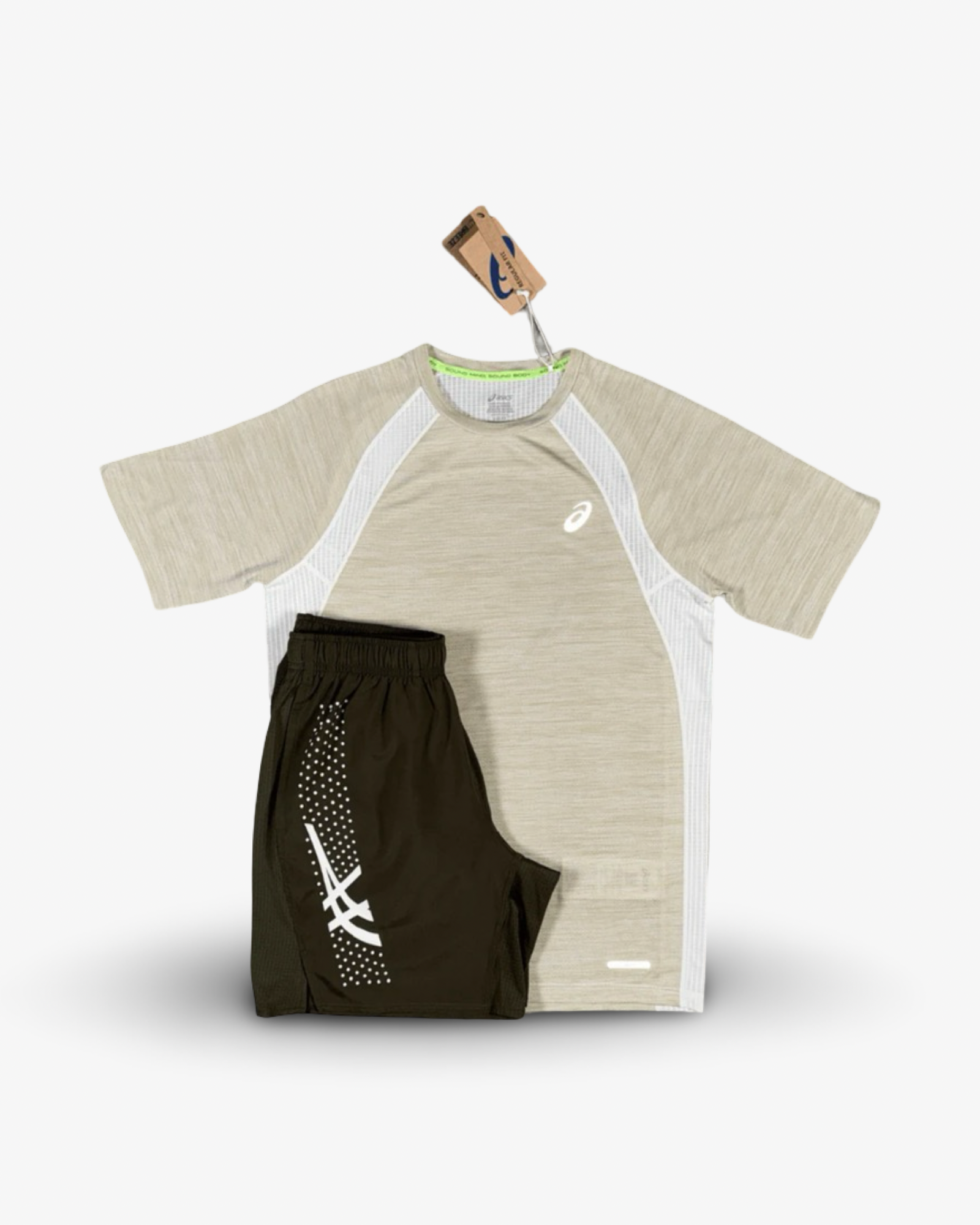 ASICS ROAD T-SHIRT SET 'CREAM/BROWNSTONE'