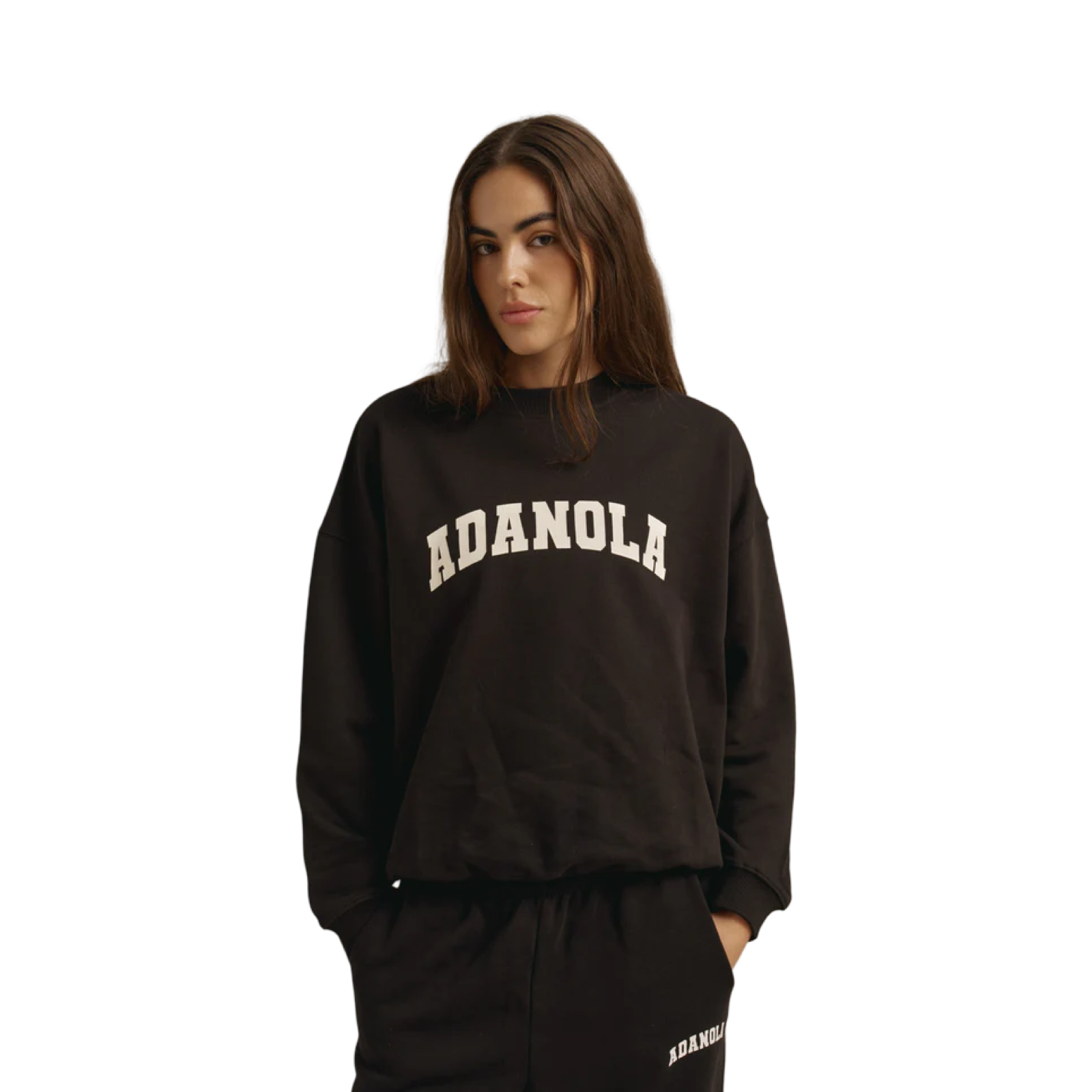 ADANOLA VARSITY SWEATSHIRT BLACK