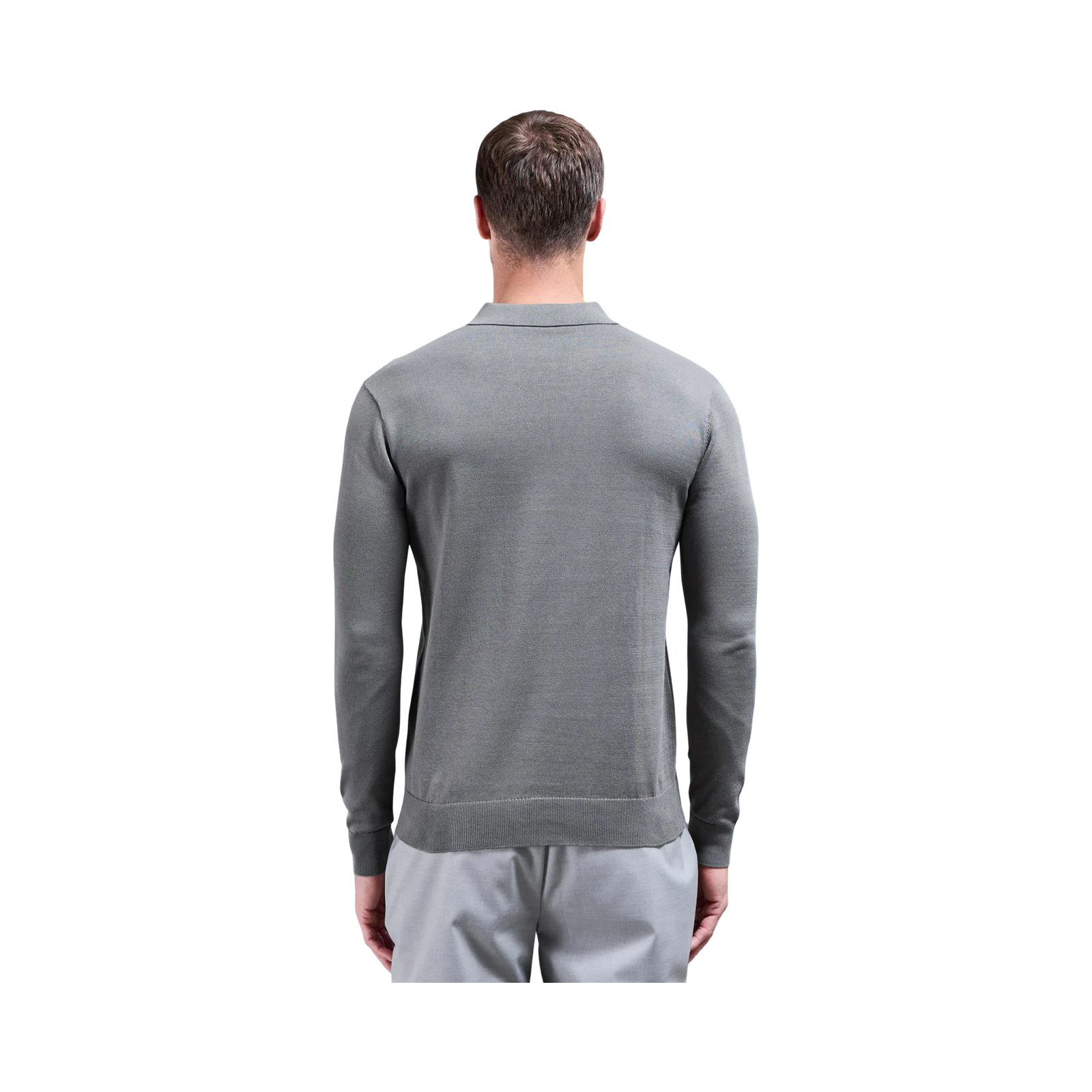 ARNE LONG SLEEVE POLO SHIRT GREY