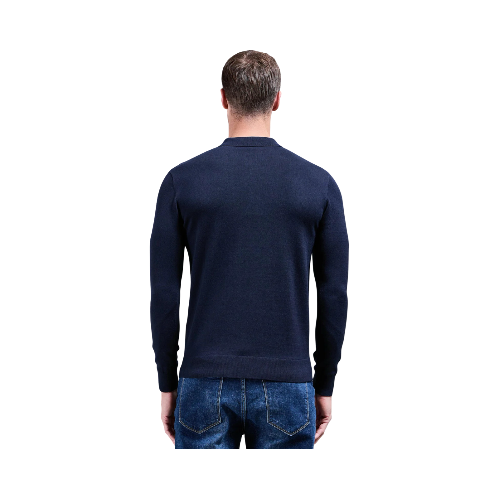 ARNE LONG SLEEVE HALF ZIP POLO SHIRT NAVY